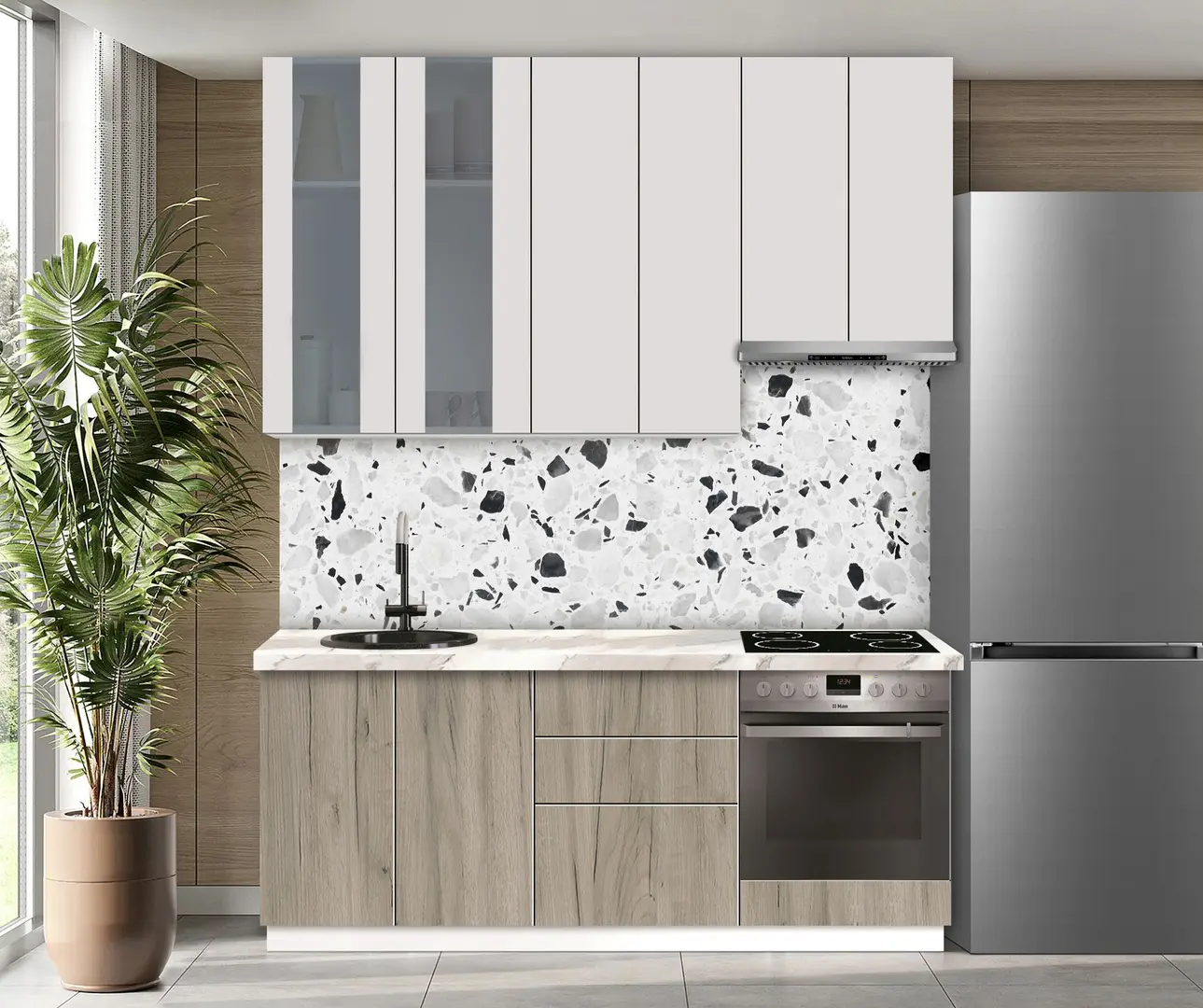 Модульная кухня Modern Dolce Vita Витрина 1 H110 2.0m - 8