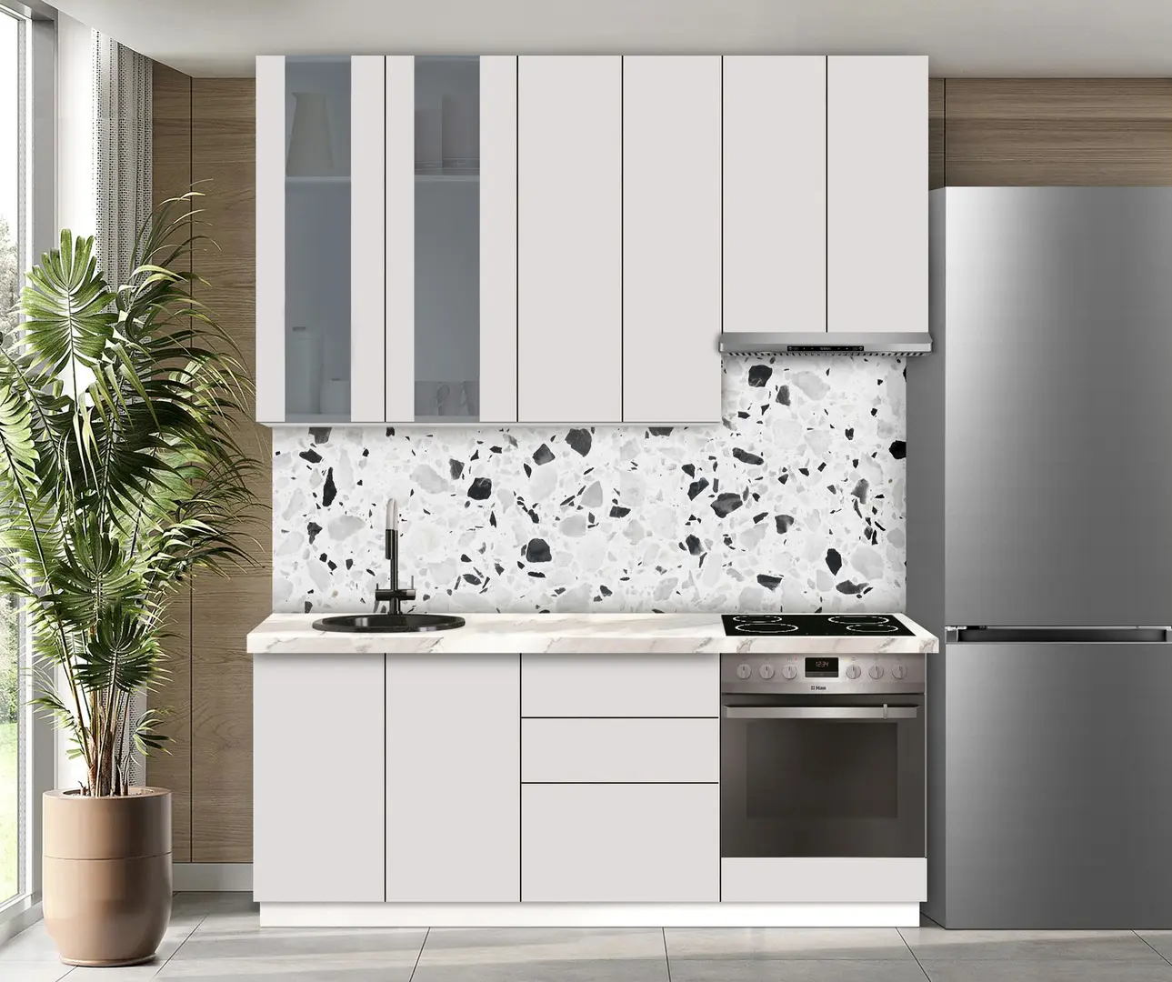 Модульная кухня Modern Dolce Vita Витрина 1 H110 2.0m - 10