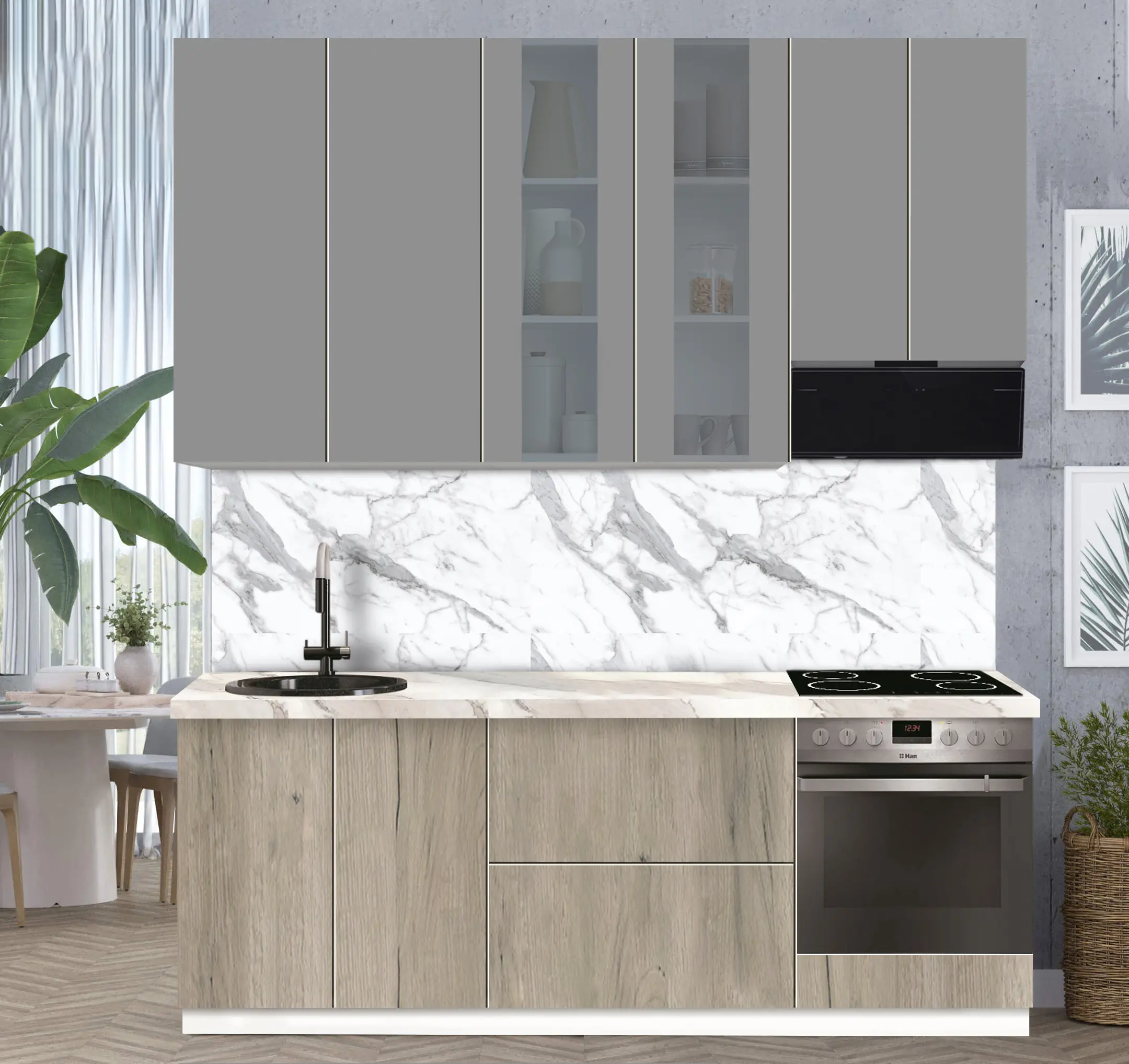 Модульная кухня Modern Dolce Vita Витрина 1 H110 2.2m - 9