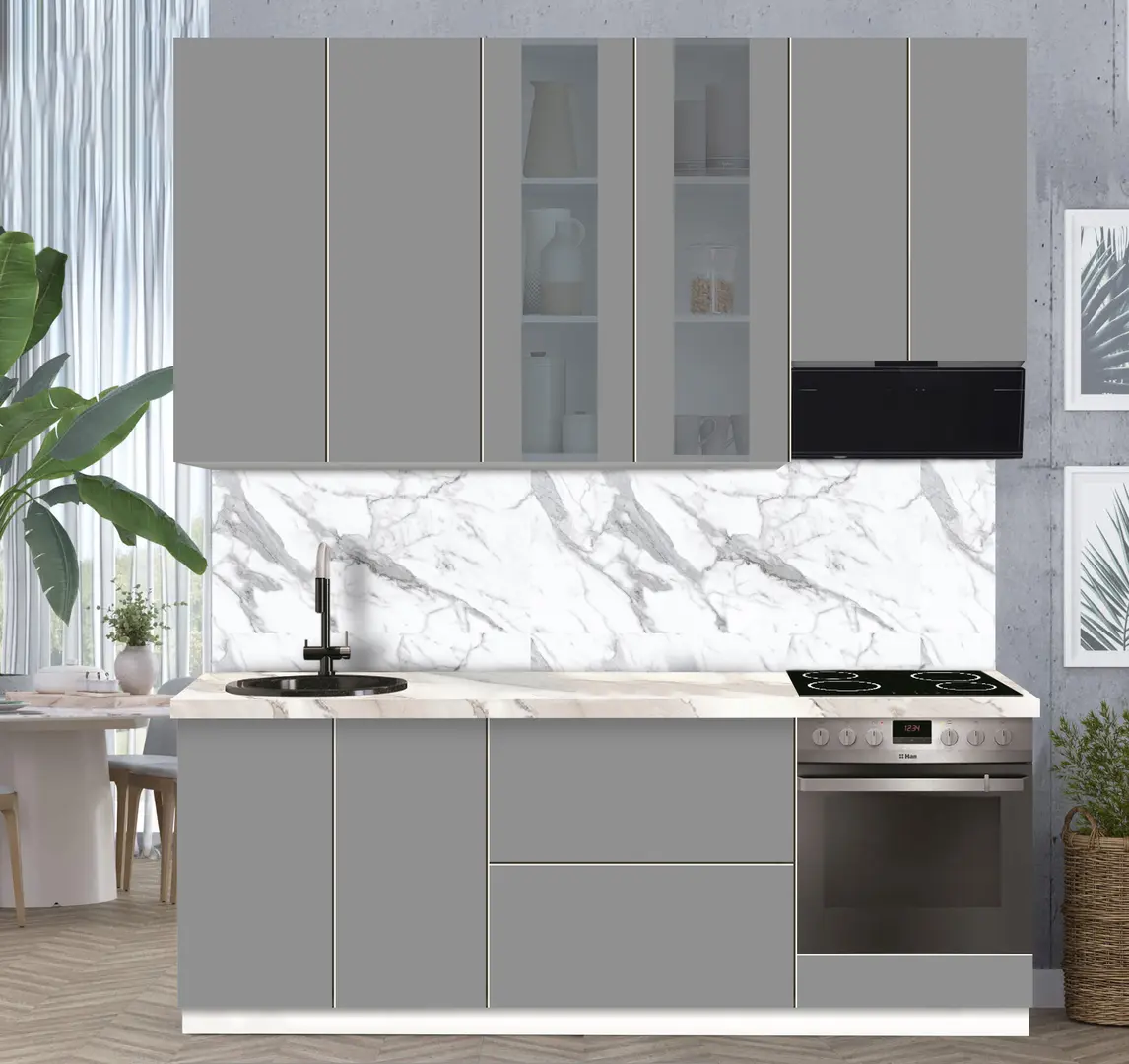 Модульная кухня Modern Dolce Vita Витрина 1 H110 2.2m