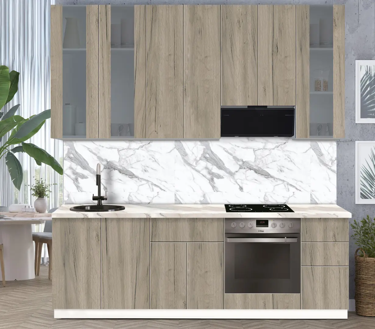 Bucatarie modulara Modern Dolce Vita Vitrina 1 H110 2.4m