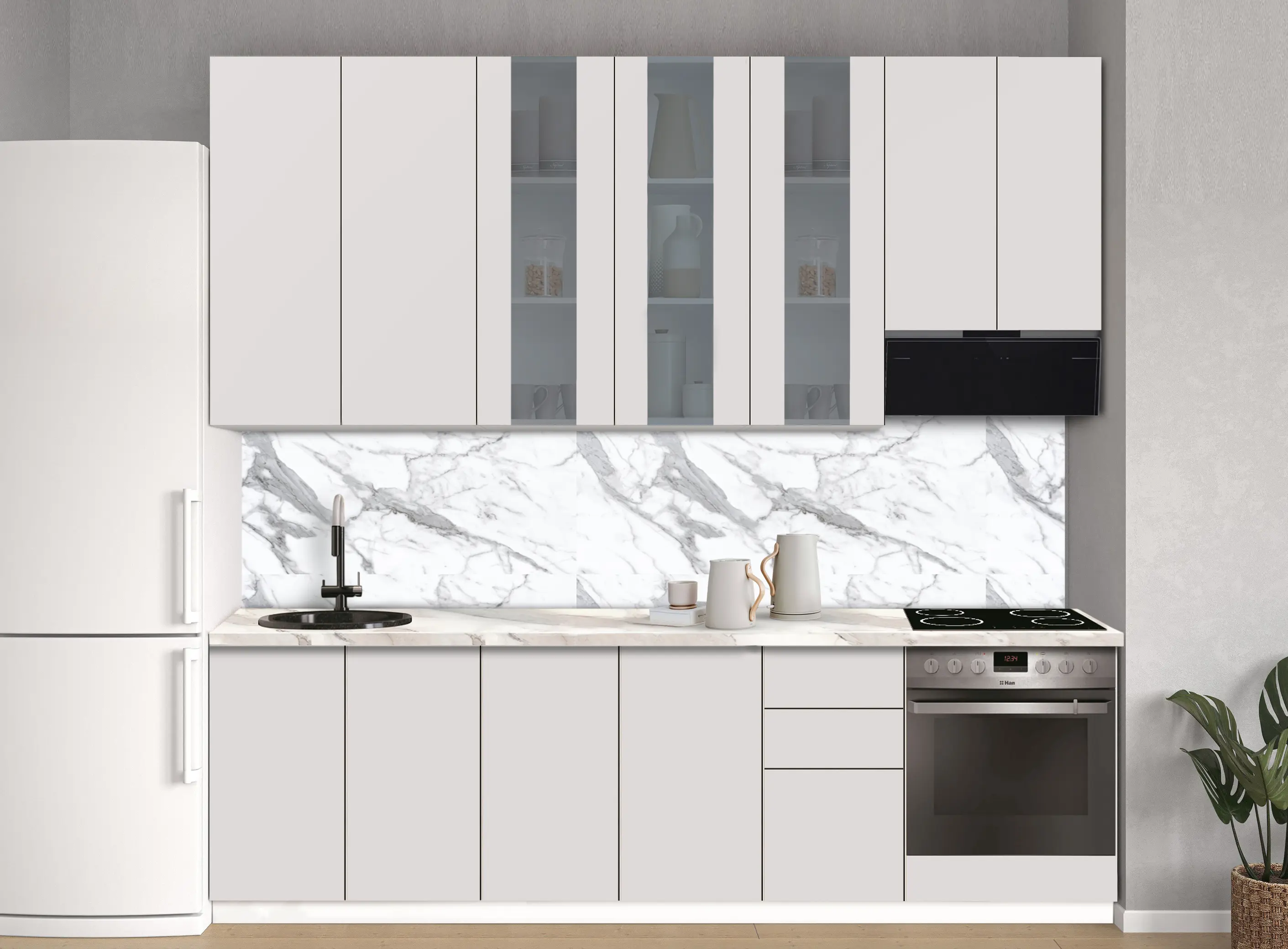 Bucatarie modulara Modern Dolce Vita Vitrina 1 H110 2.6m - 6