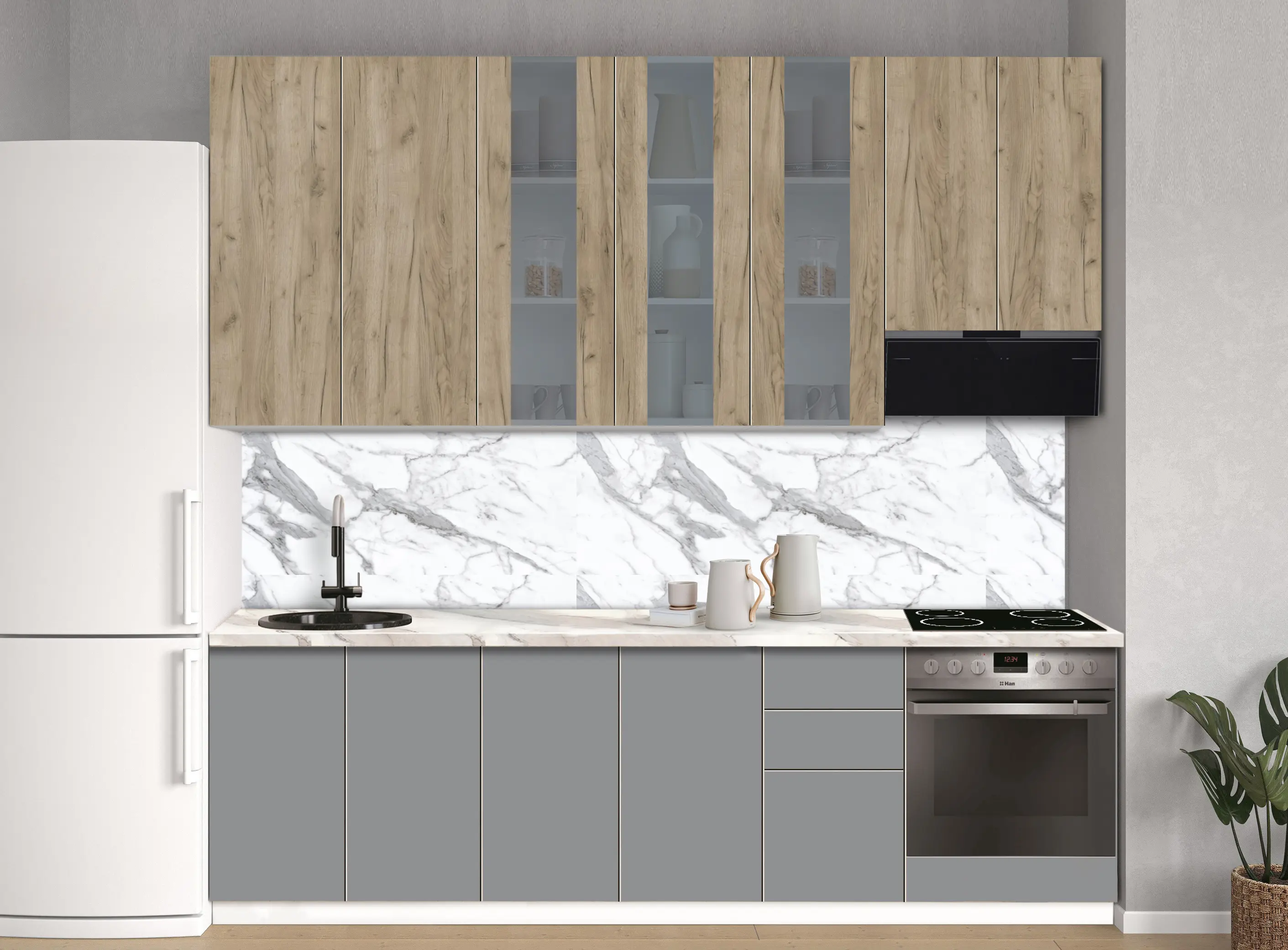 Bucatarie modulara Modern Dolce Vita Vitrina 1 H110 2.6m - 8