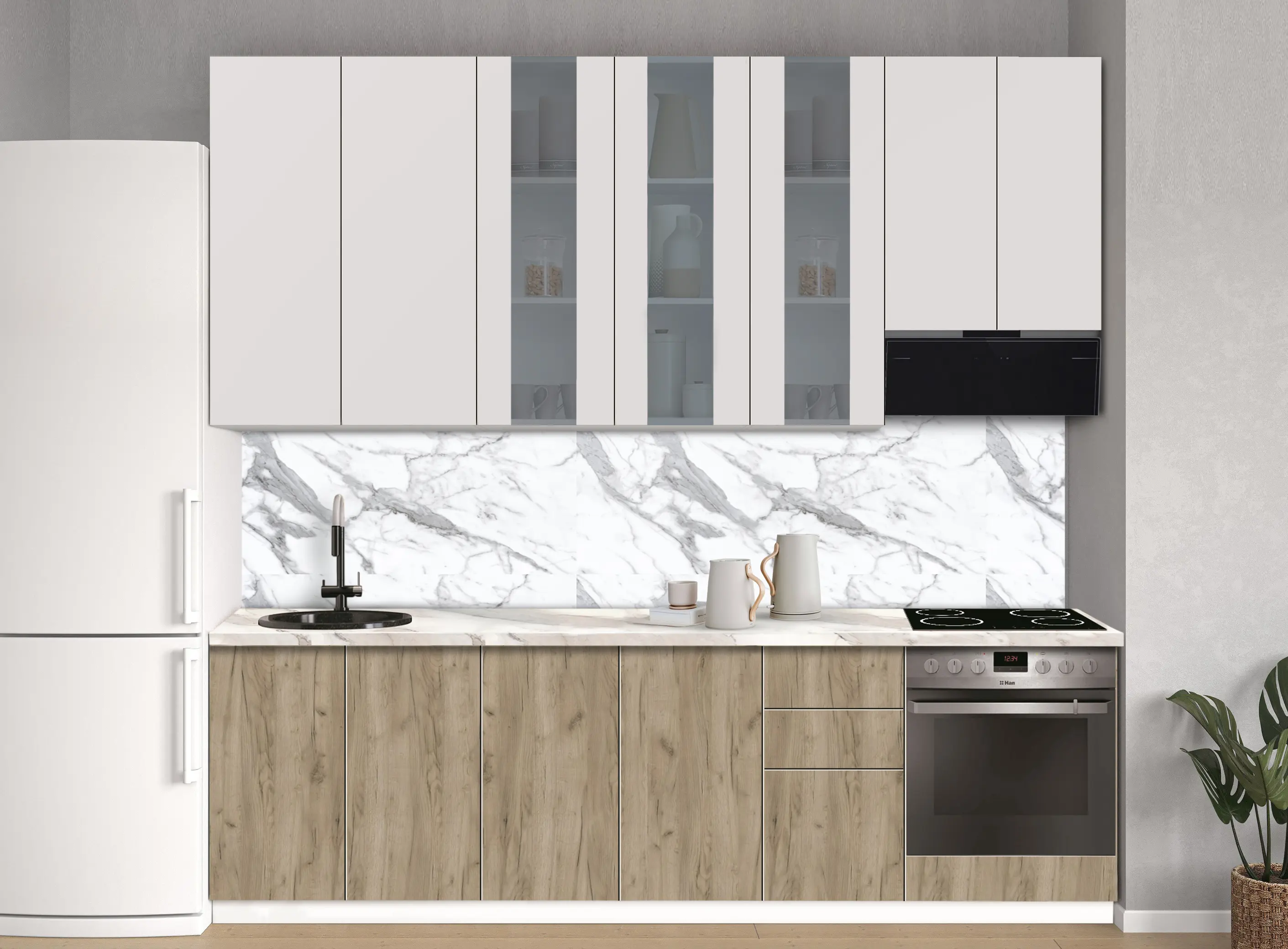 Bucatarie modulara Modern Dolce Vita Vitrina 1 H110 2.6m - 9