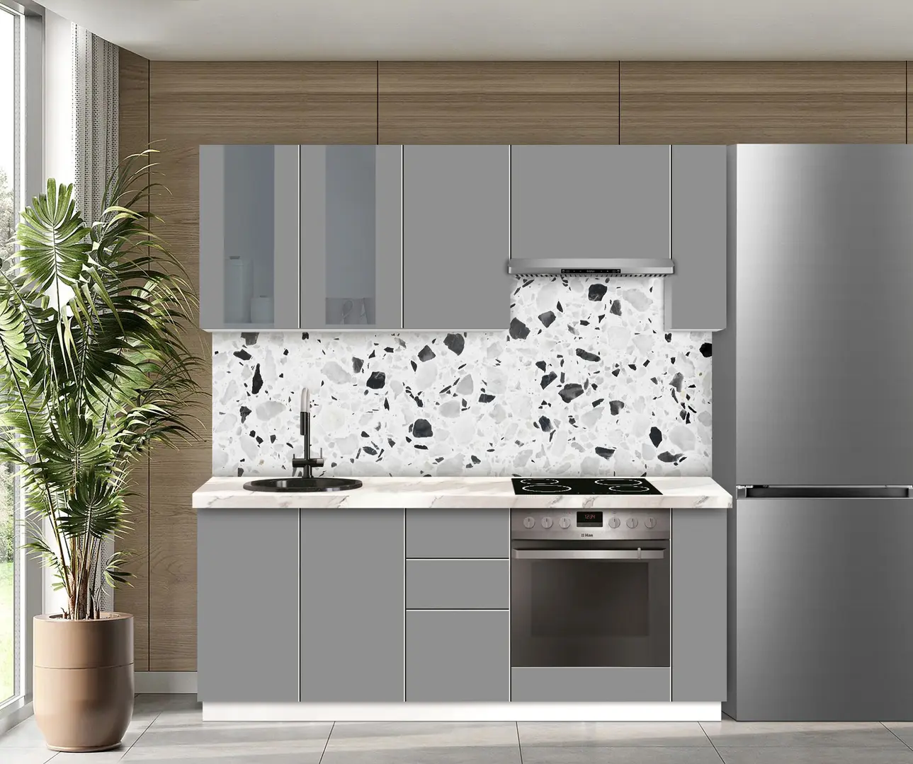 Модульная кухня Modern Dolce Vita Витрина 1 H68 2.0m - 6