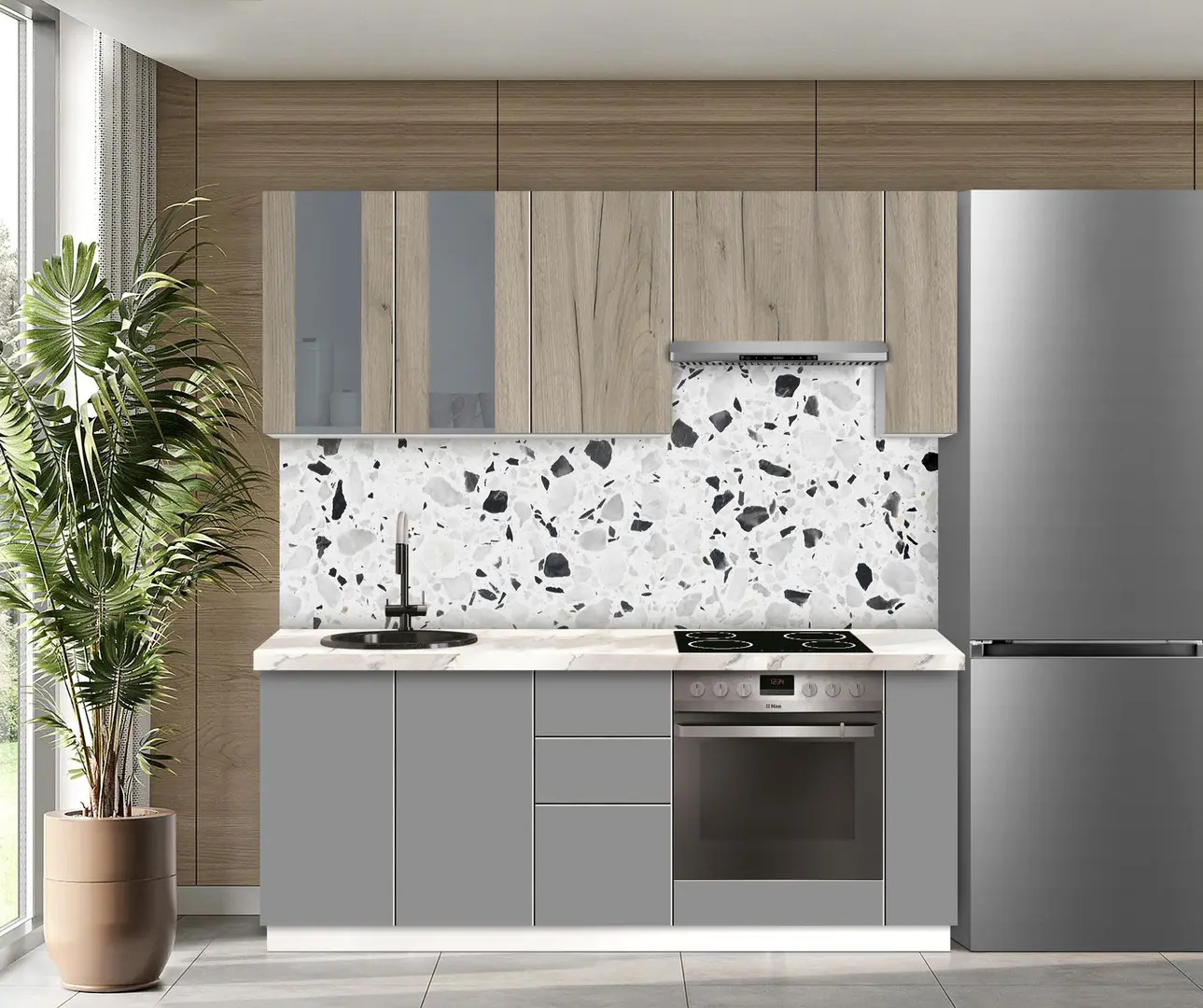 Модульная кухня Modern Dolce Vita Витрина 1 H68 2.0m - 8