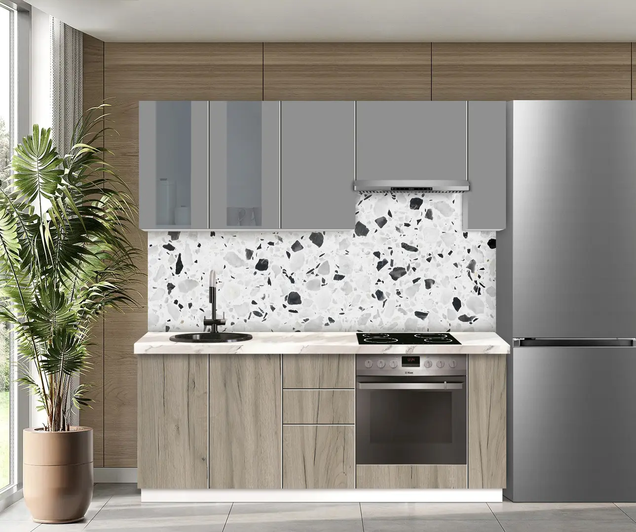 Модульная кухня Modern Dolce Vita Витрина 1 H68 2.0m - 10