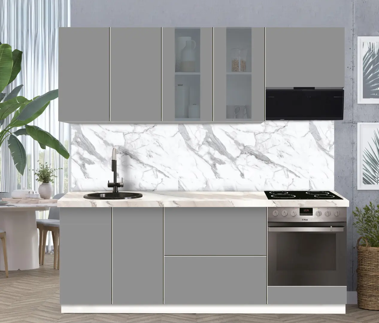 Модульная кухня Modern Dolce Vita Витрина 1 H68 2.2m