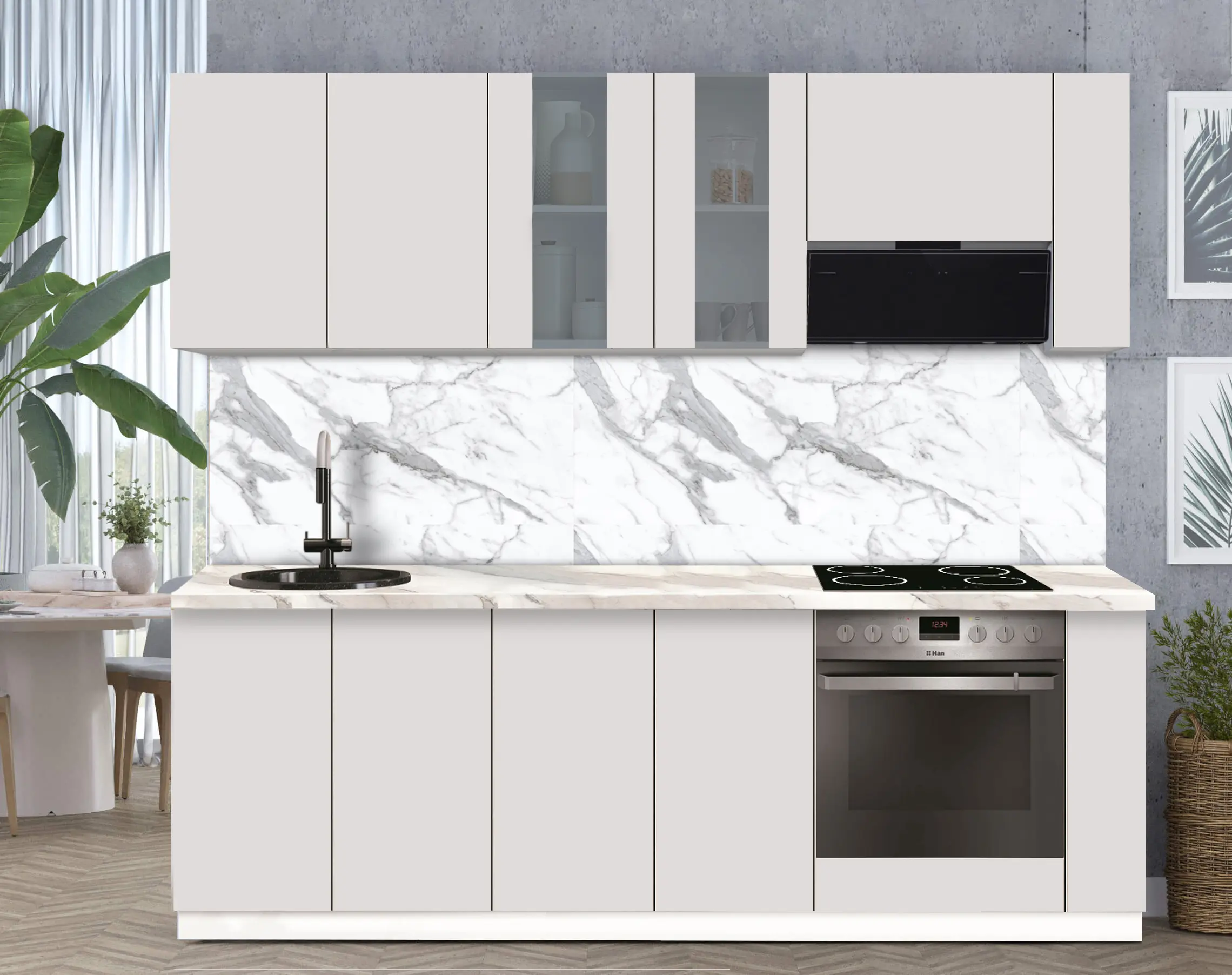 Модульная кухня Modern Dolce Vita Витрина 1 H68 2.4m