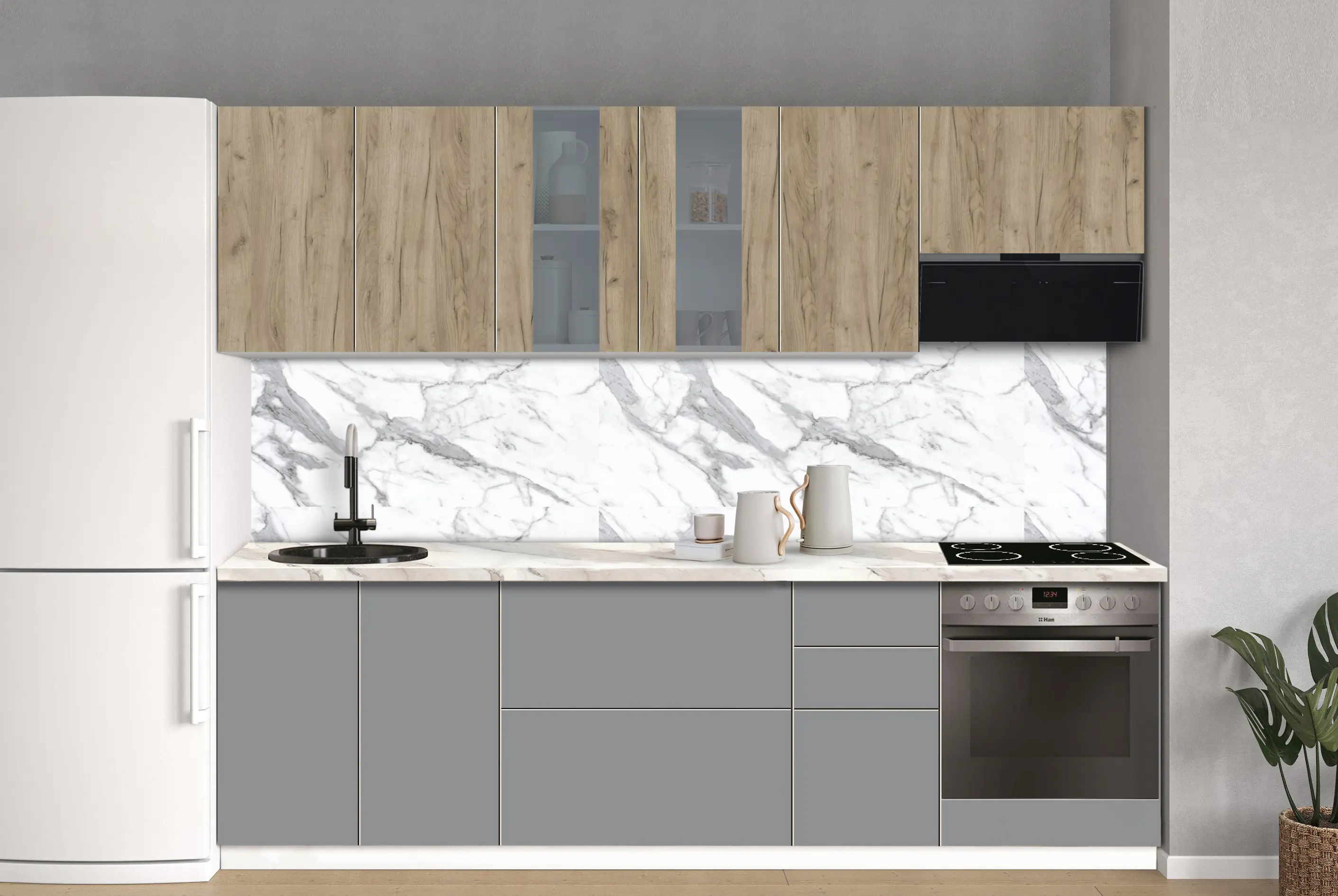 Модульная кухня Modern Dolce Vita Витрина 1 H68 2.6m - 7