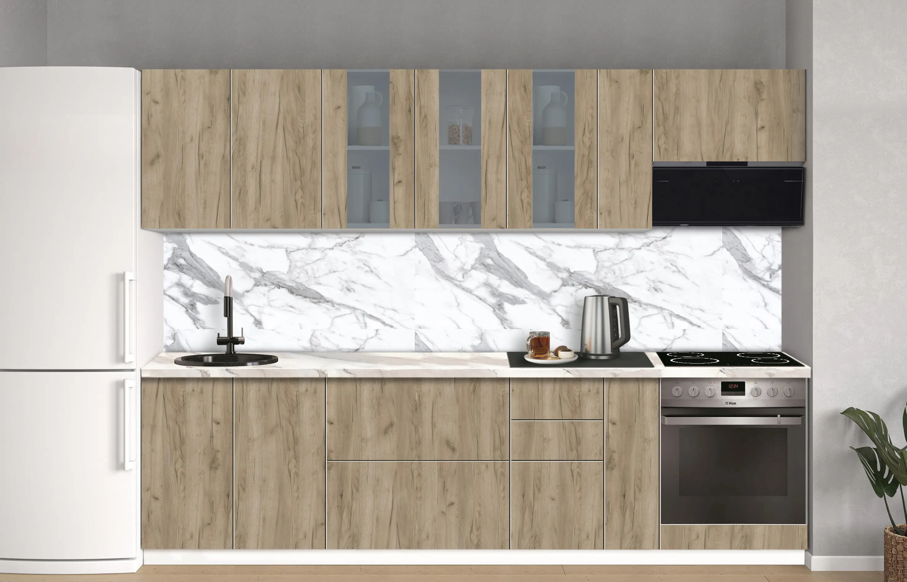 Модульная кухня Modern Dolce Vita Витрина 1 H68 2.8m - 11