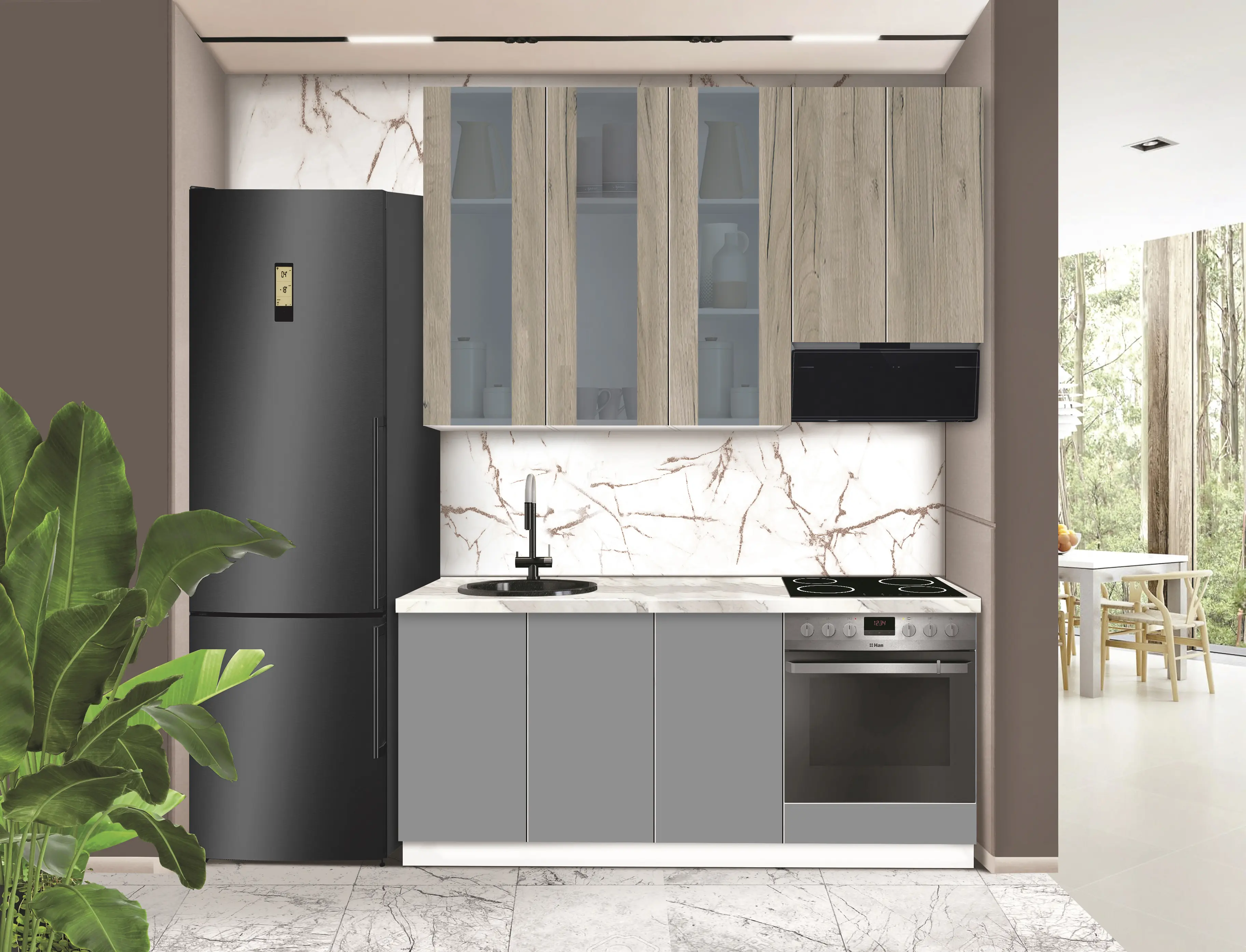 Bucatarie modulara Modern Dolce Vita Vitrina 2 H110 1.8m - 7