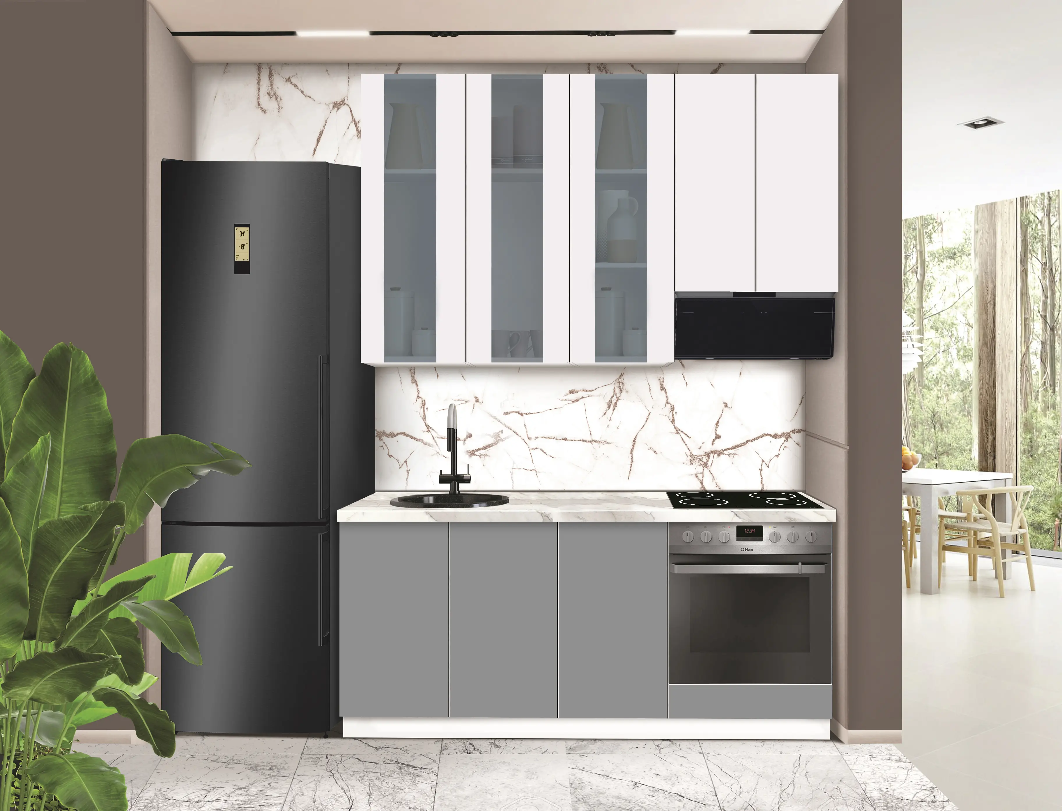 Bucatarie modulara Modern Dolce Vita Vitrina 2 H110 1.8m - 8