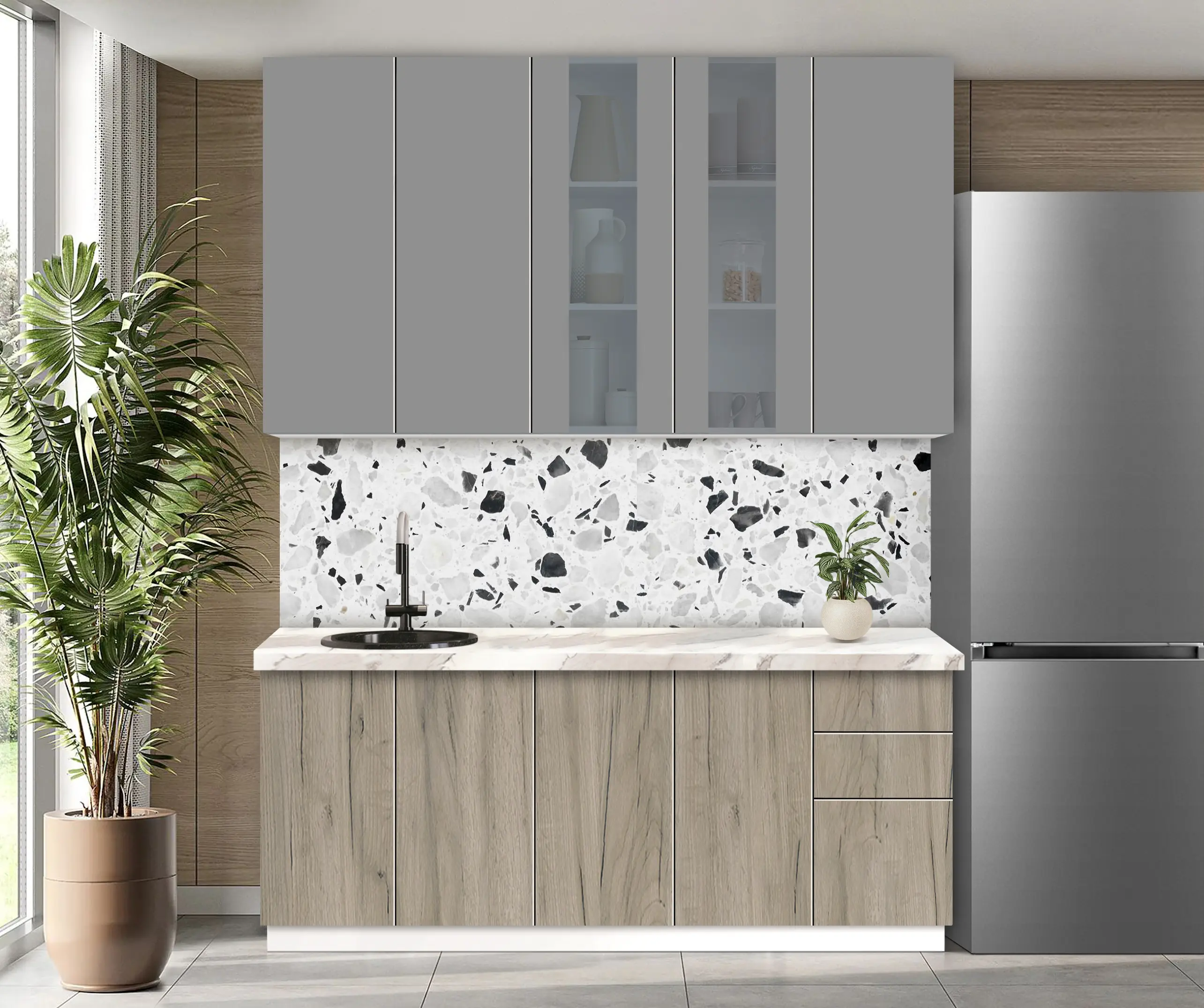 Bucatarie modulara Modern Dolce Vita Vitrina 2 H110 2.0m - 11