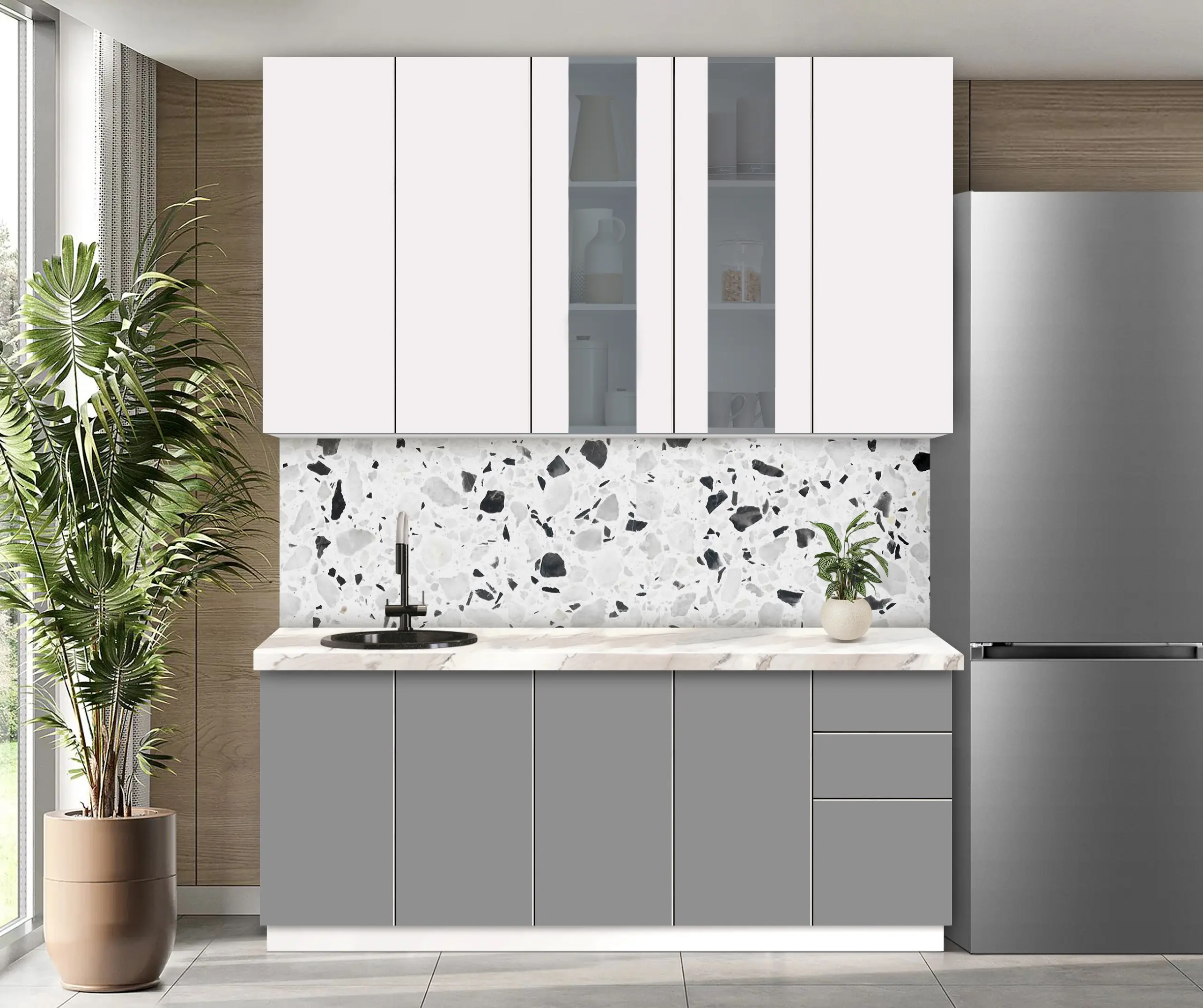 Bucatarie modulara Modern Dolce Vita Vitrina 2 H110 2.0m - 9