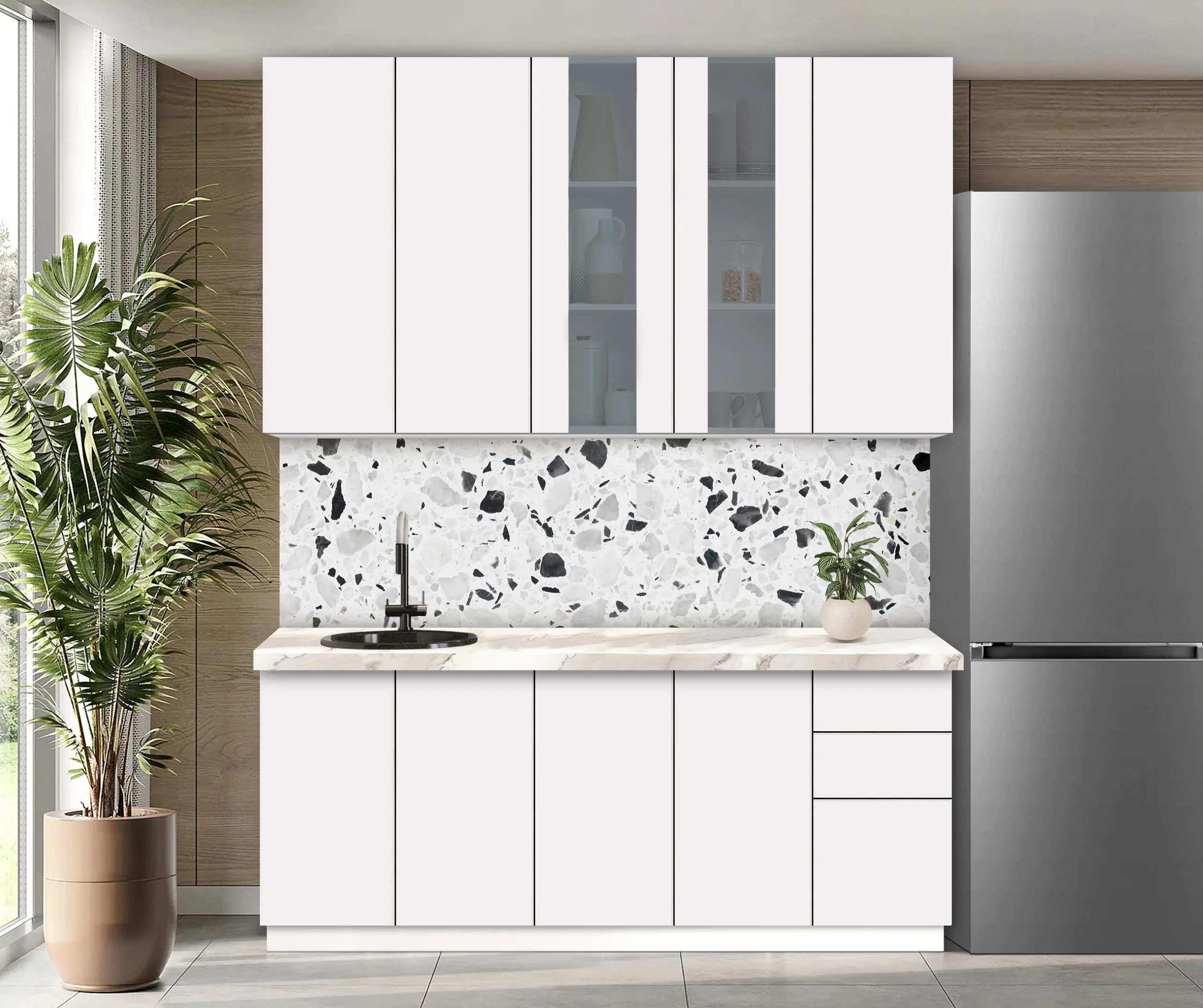 Bucatarie modulara Modern Dolce Vita Vitrina 2 H110 2.0m - 10