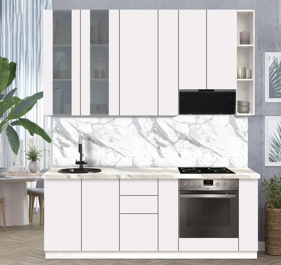 Модульная кухня Modern Dolce Vita Витрина 2 H110 2.2m