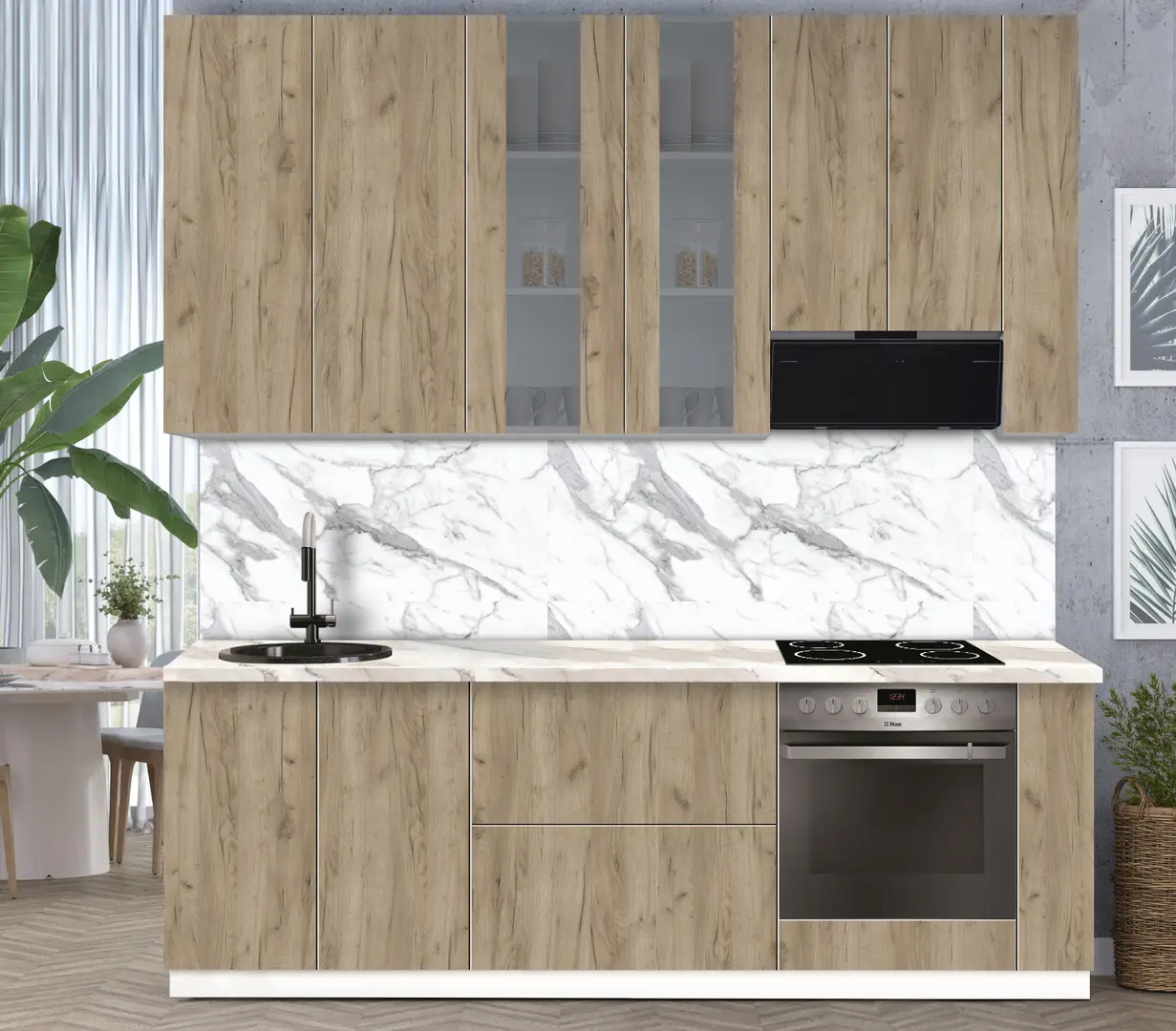 Bucatarie modulara Modern Dolce Vita Vitrina 2 H110 2.4m - 11