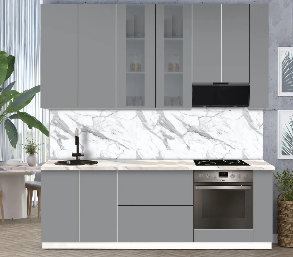 Bucatarie modulara Modern Dolce Vita Vitrina 2 H110 2.4m - 6