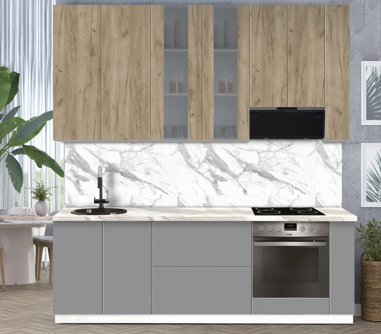 Bucatarie modulara Modern Dolce Vita Vitrina 2 H110 2.4m - 7