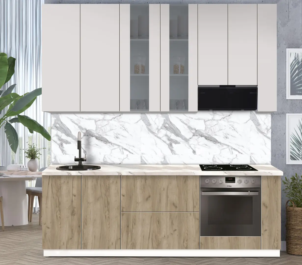 Bucatarie modulara Modern Dolce Vita Vitrina 2 H110 2.4m - 8