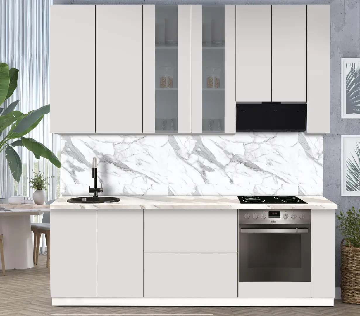 Bucatarie modulara Modern Dolce Vita Vitrina 2 H110 2.4m - 10