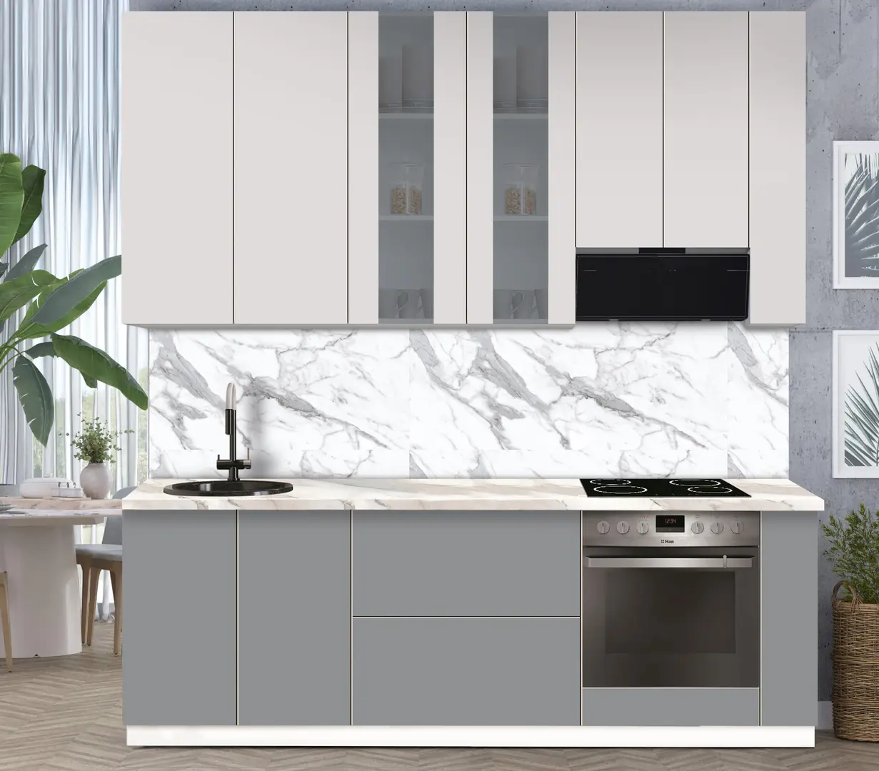 Bucatarie modulara Modern Dolce Vita Vitrina 2 H110 2.4m