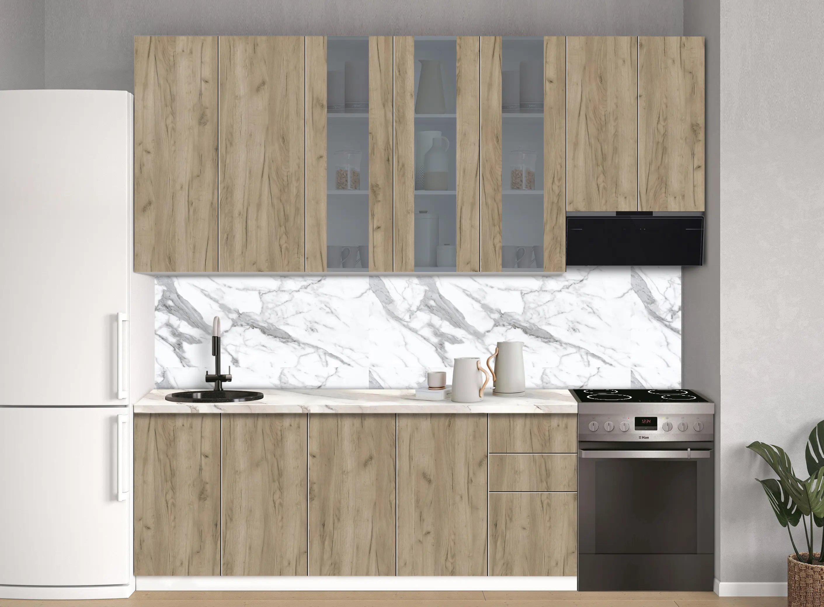 Bucatarie modulara Modern Dolce Vita Vitrina 2 H110 2.6m - 11