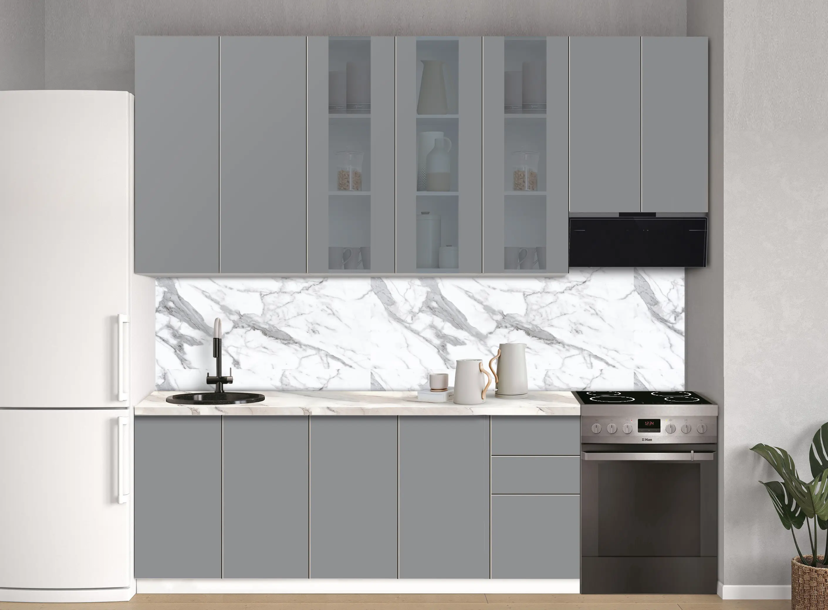 Bucatarie modulara Modern Dolce Vita Vitrina 2 H110 2.6m - 6