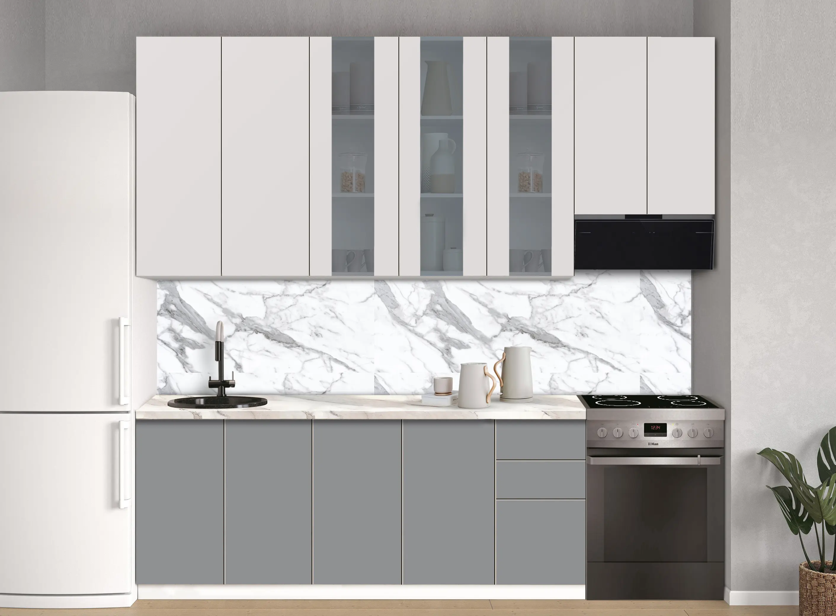 Bucatarie modulara Modern Dolce Vita Vitrina 2 H110 2.6m - 8