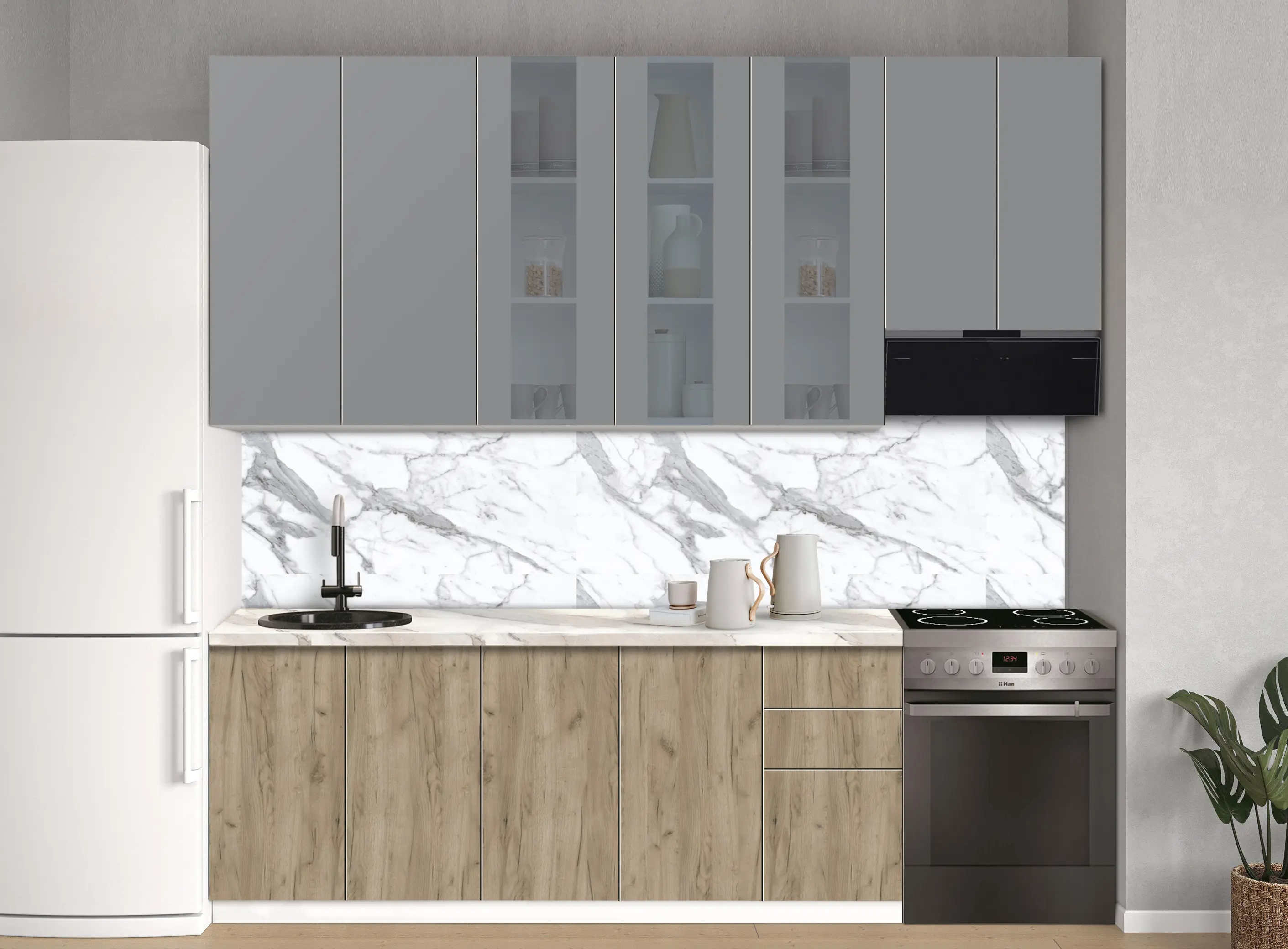 Bucatarie modulara Modern Dolce Vita Vitrina 2 H110 2.6m - 9