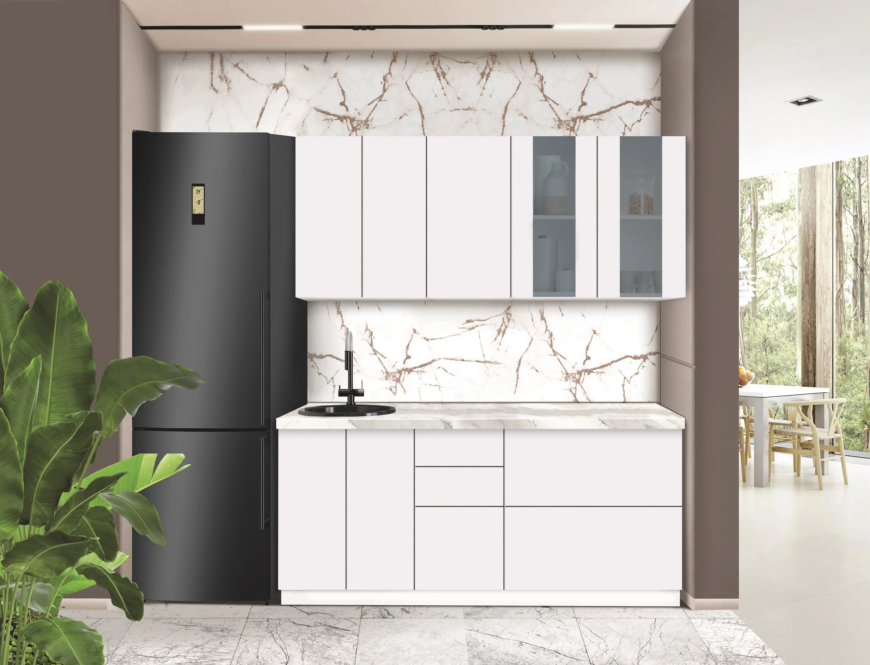 Модульная кухня Modern Dolce Vita Витрина 2 H68 1.8m - 10