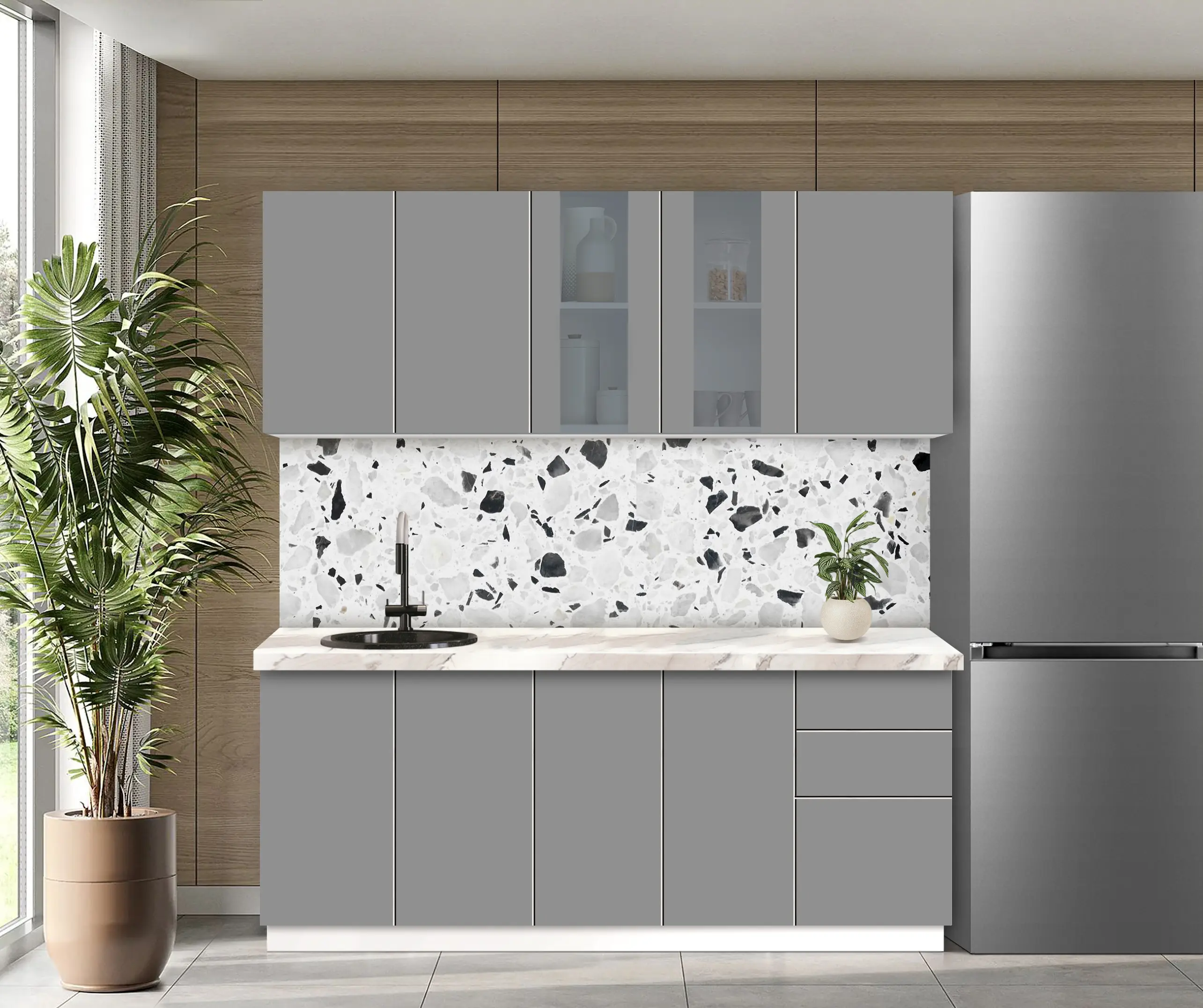 Модульная кухня Modern Dolce Vita Витрина 2 H68 2.0m - 11