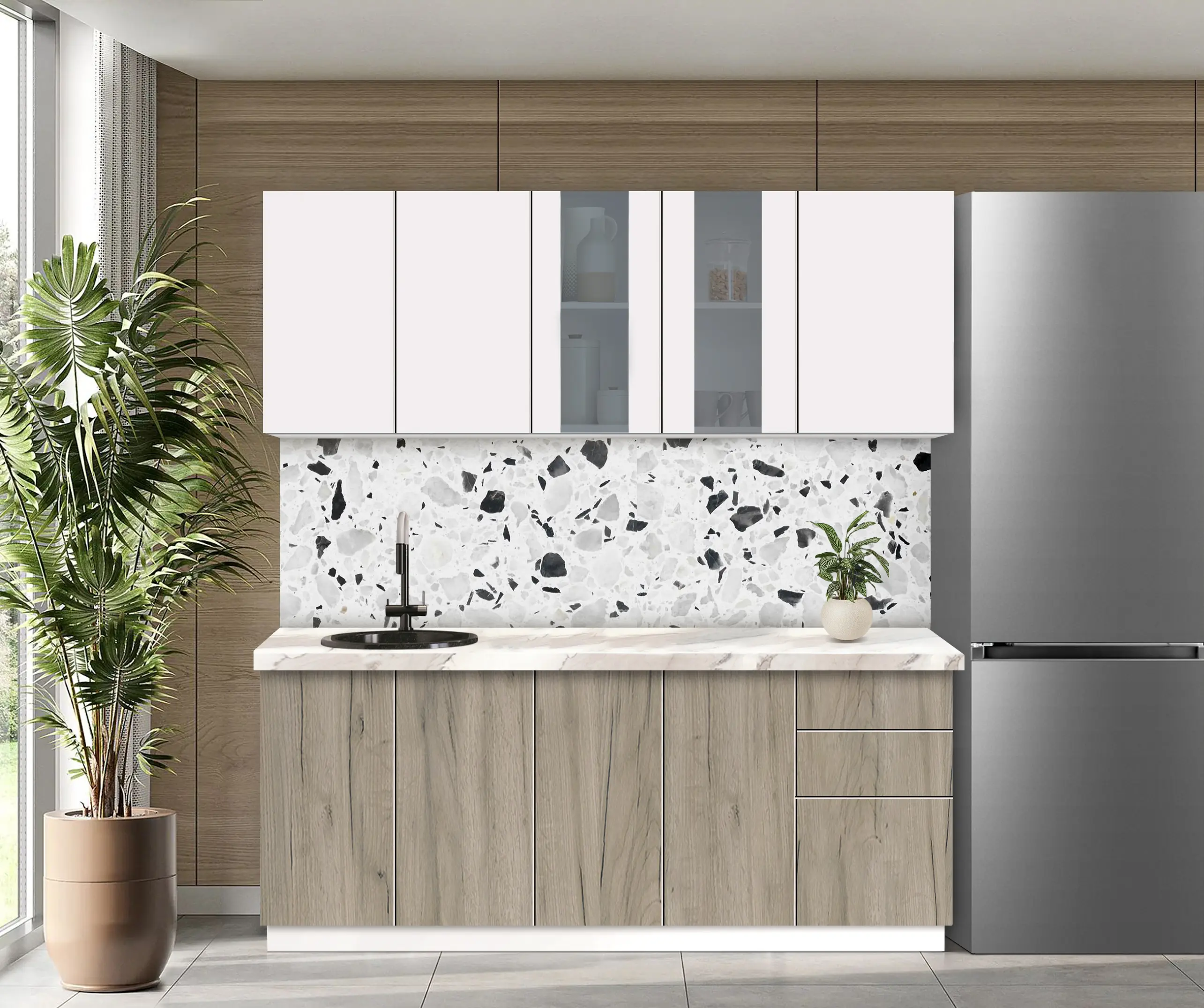 Модульная кухня Modern Dolce Vita Витрина 2 H68 2.0m - 7