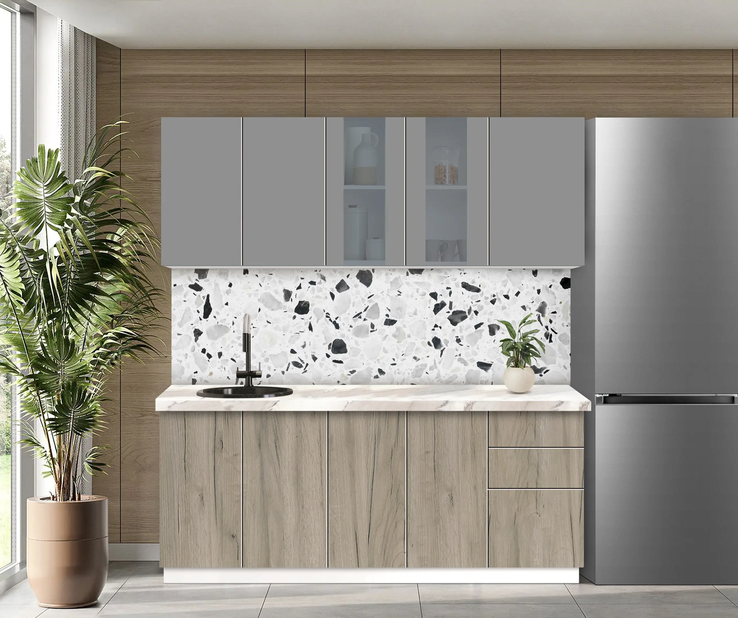 Модульная кухня Modern Dolce Vita Витрина 2 H68 2.0m - 9