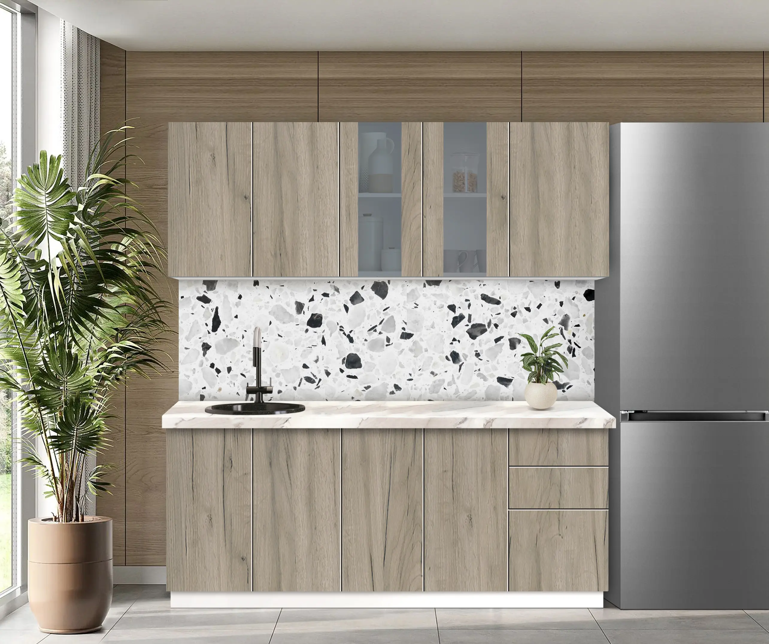 Модульная кухня Modern Dolce Vita Витрина 2 H68 2.0m - 10