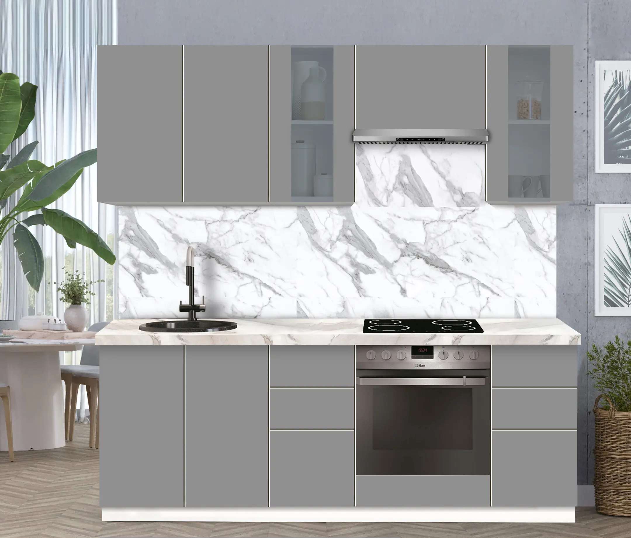 Модульная кухня Modern Dolce Vita Витрина 2 H68 2.2m - 6