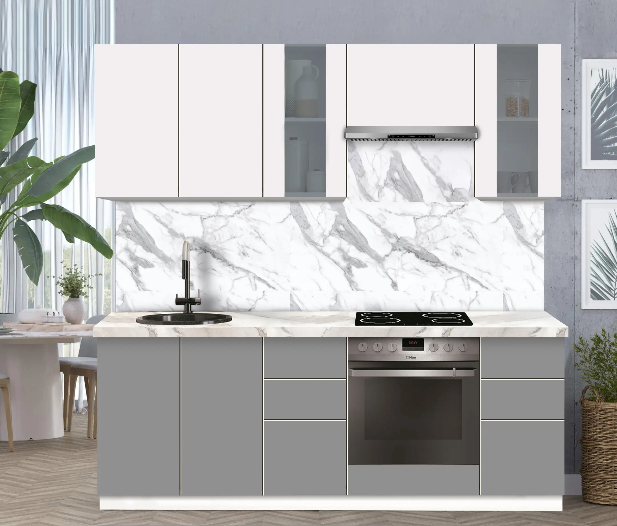 Модульная кухня Modern Dolce Vita Витрина 2 H68 2.2m - 8