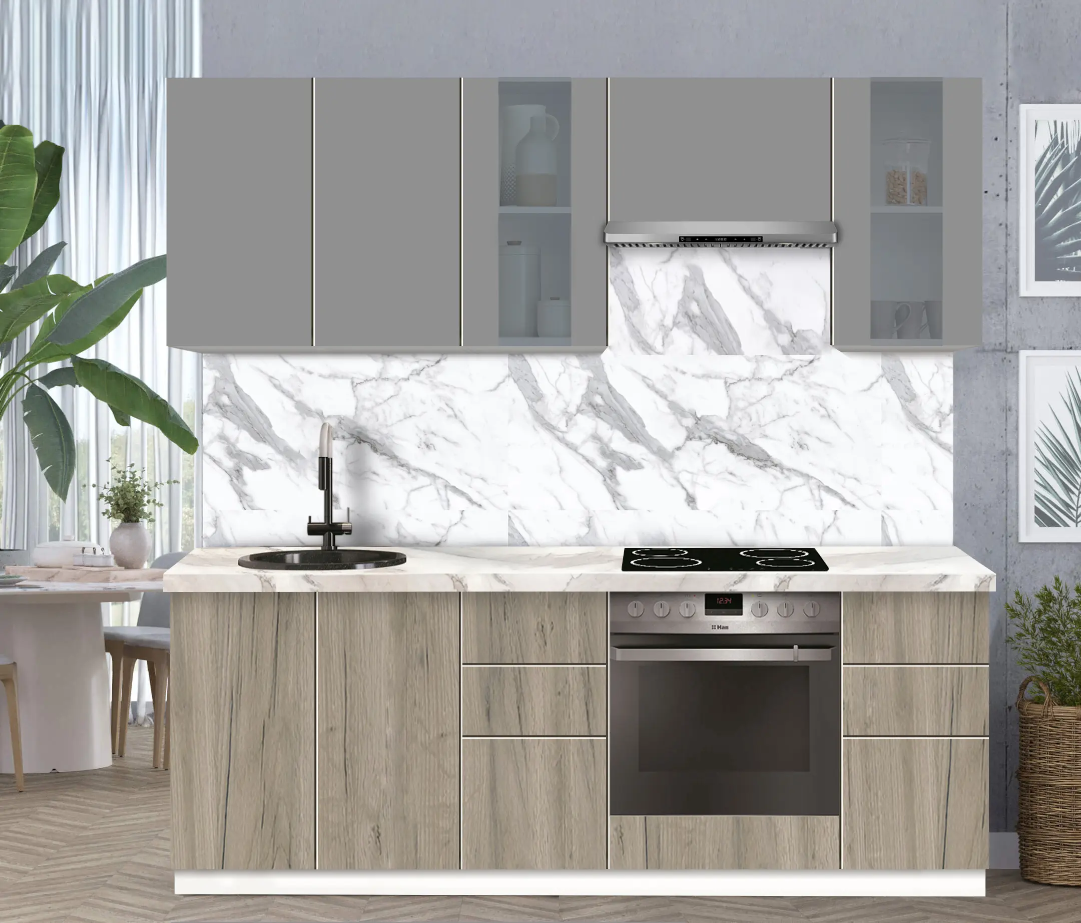 Модульная кухня Modern Dolce Vita Витрина 2 H68 2.2m - 9