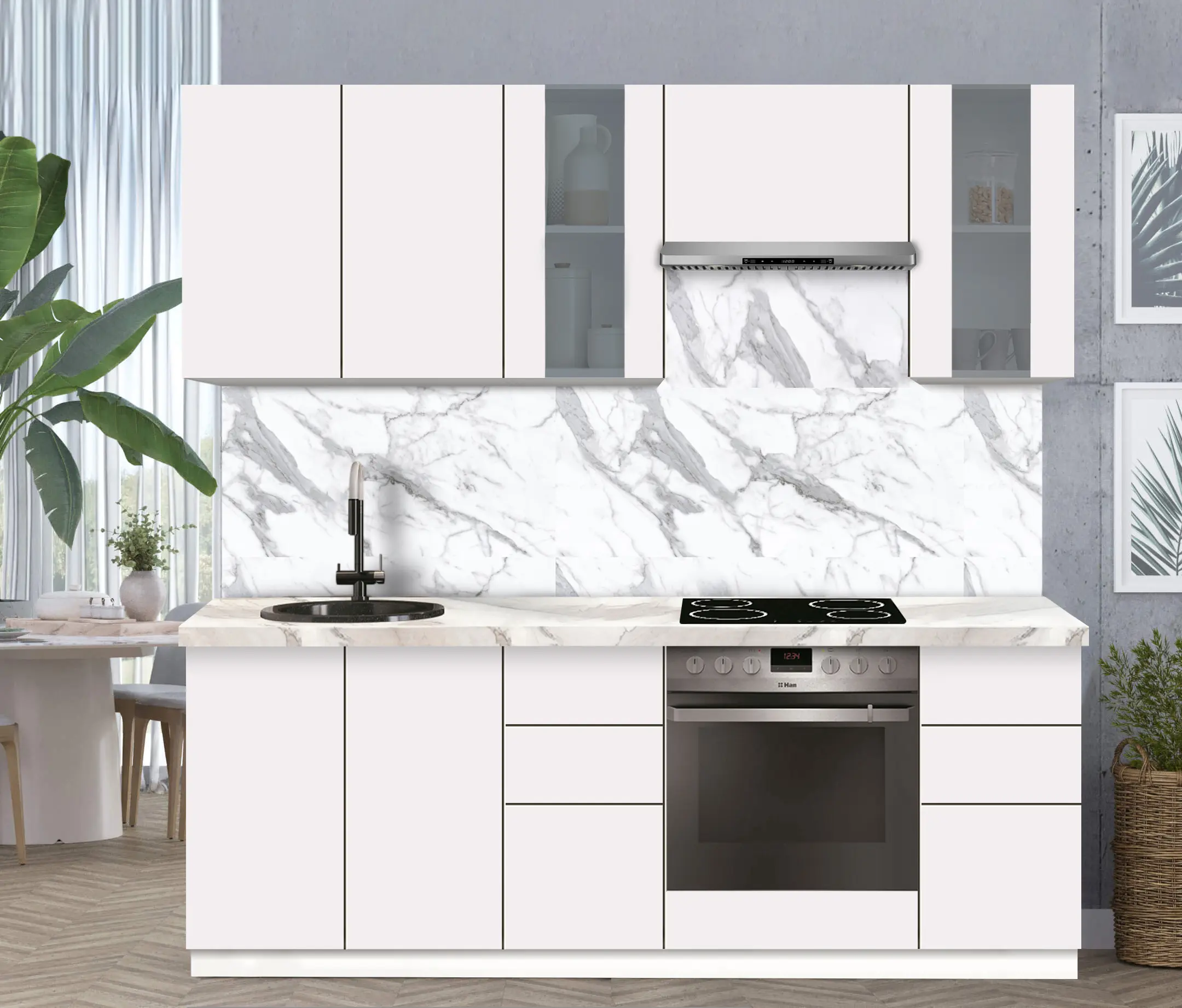 Модульная кухня Modern Dolce Vita Витрина 2 H68 2.2m - 10