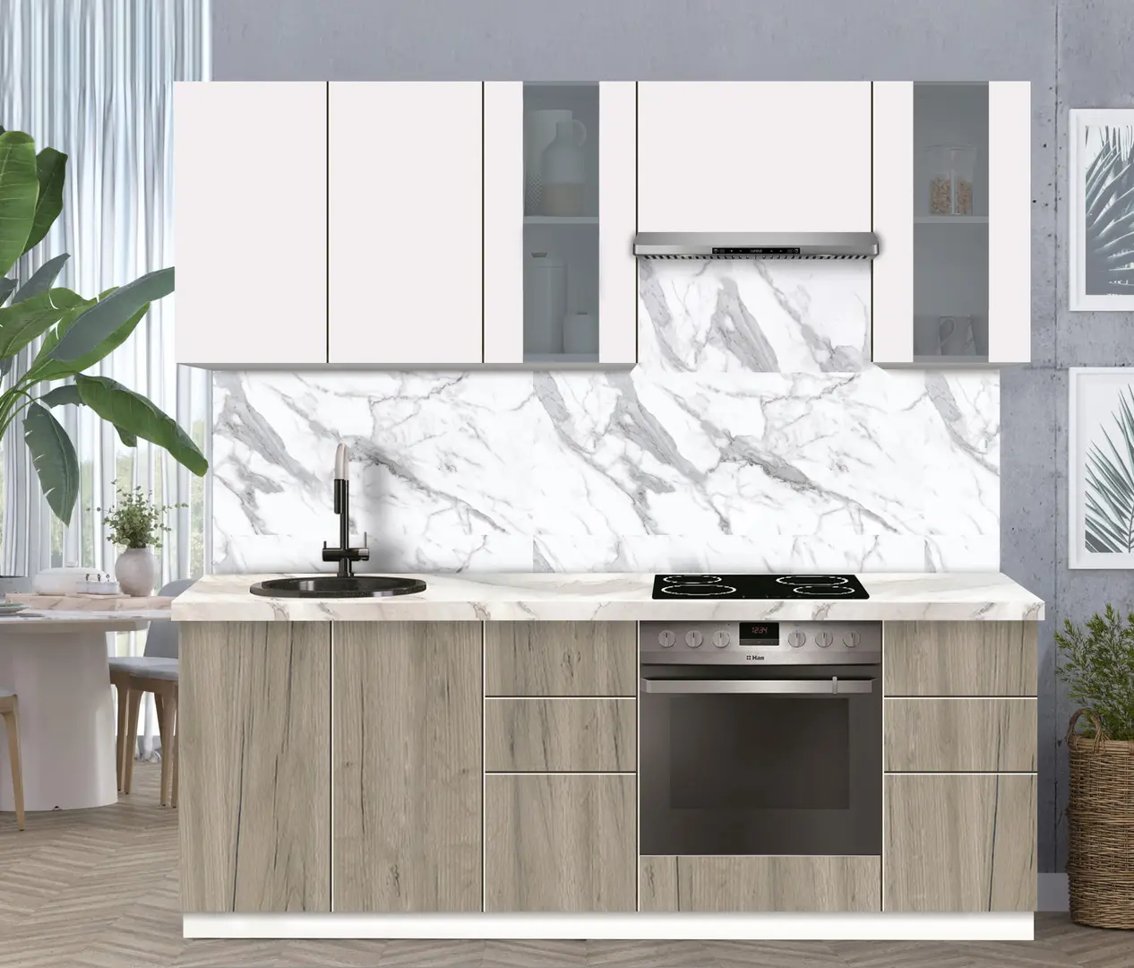 Модульная кухня Modern Dolce Vita Витрина 2 H68 2.2m