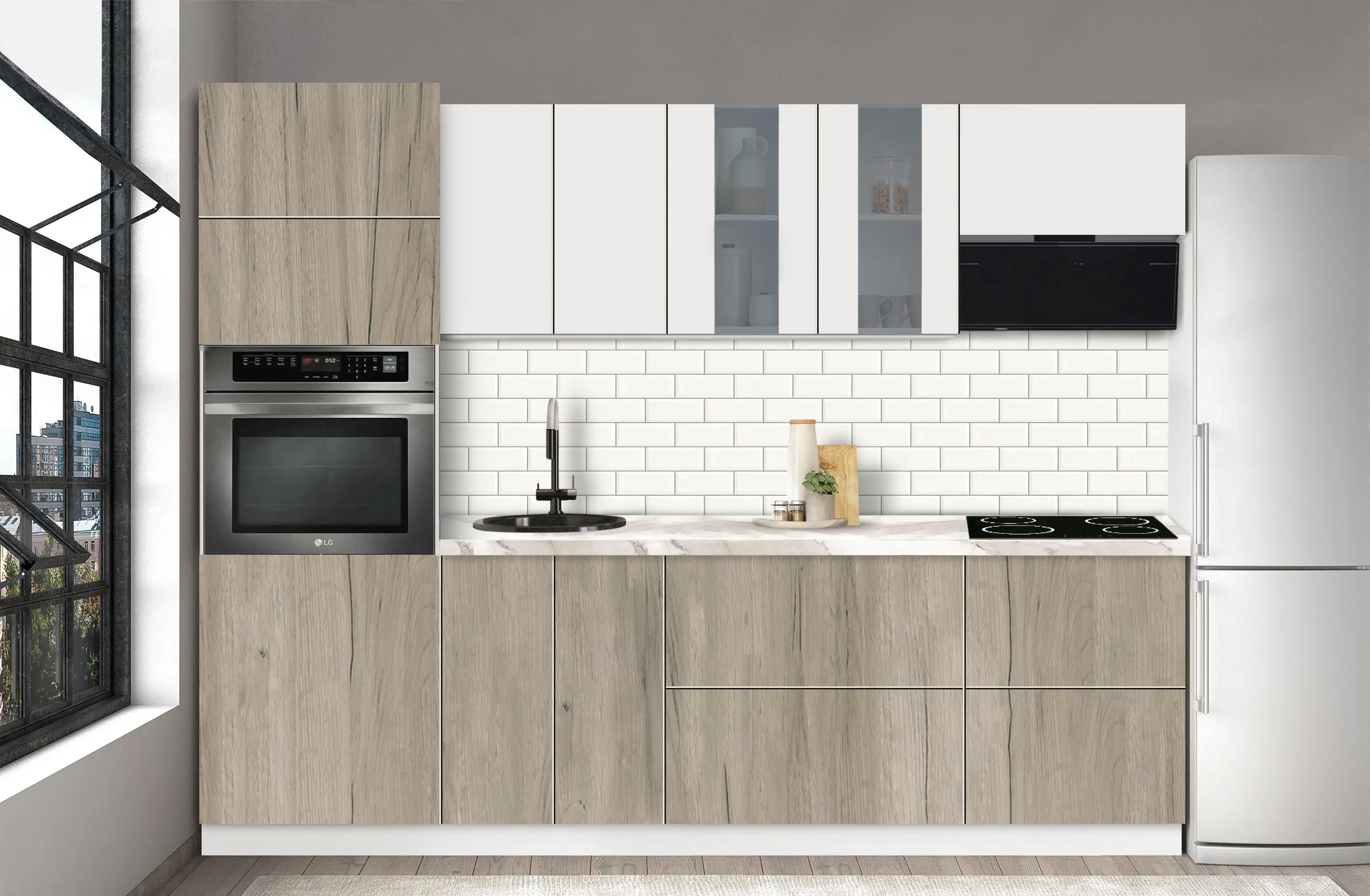 Bucatarie modulara Modern Dolce Vita Vitrina 2 H68 2.6m - 7