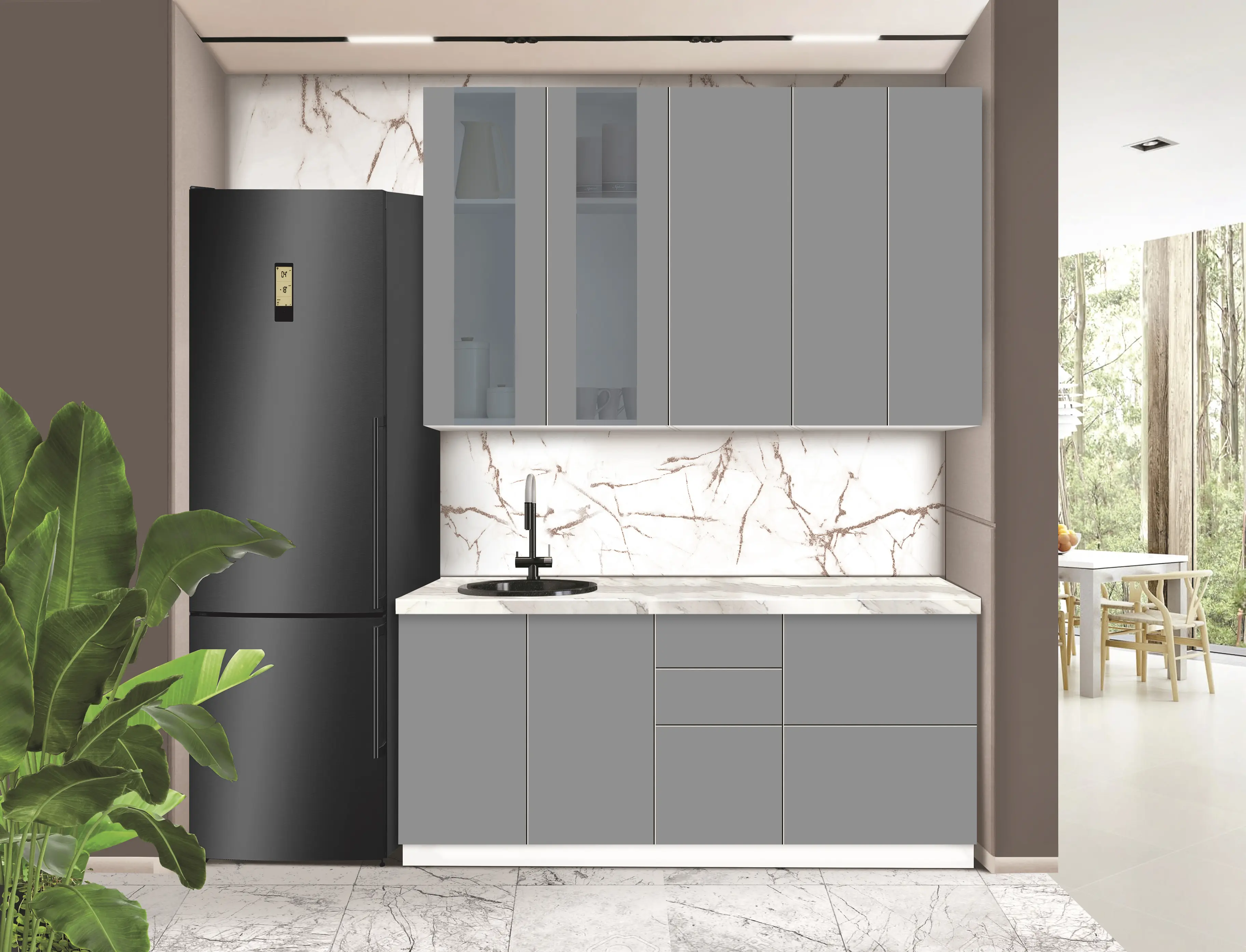 Bucatarie modulara Modern Dolce Vita Vitrina 3 H110 1.8m - 6