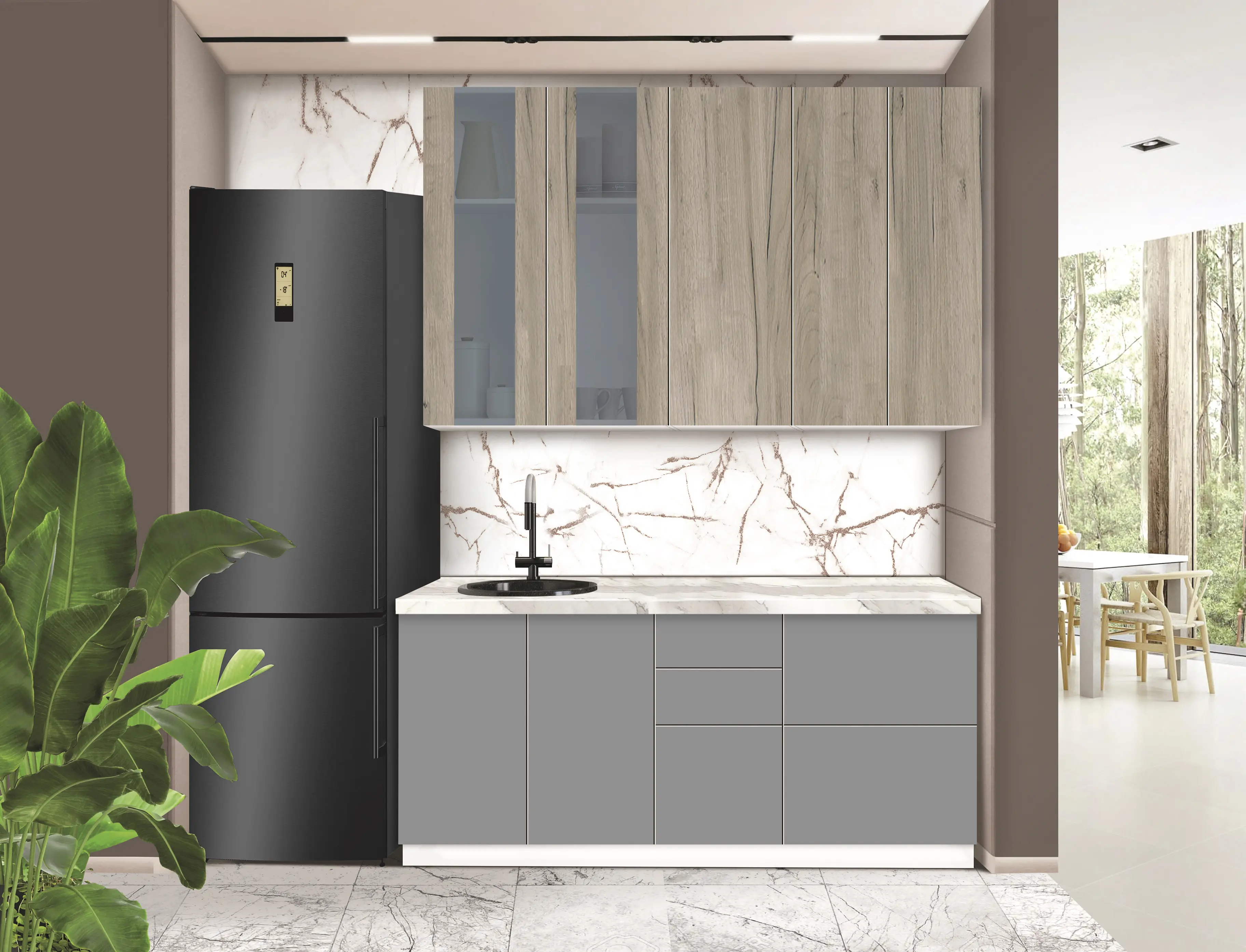 Bucatarie modulara Modern Dolce Vita Vitrina 3 H110 1.8m - 7