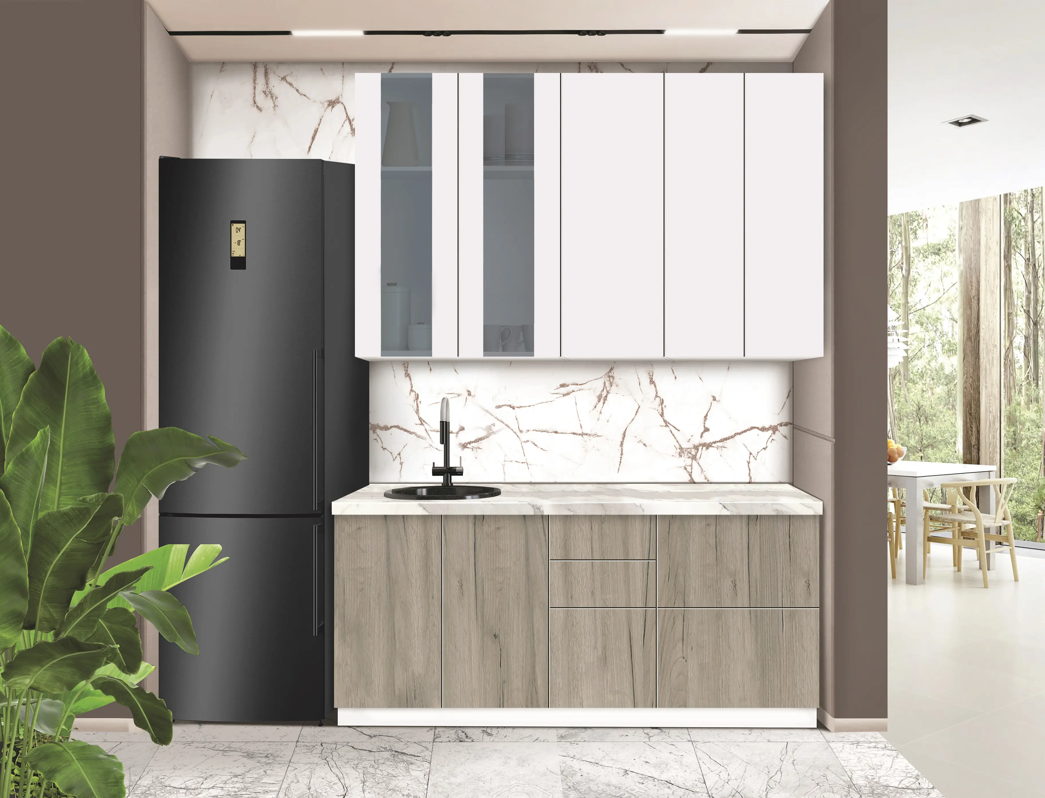 Bucatarie modulara Modern Dolce Vita Vitrina 3 H110 1.8m - 8