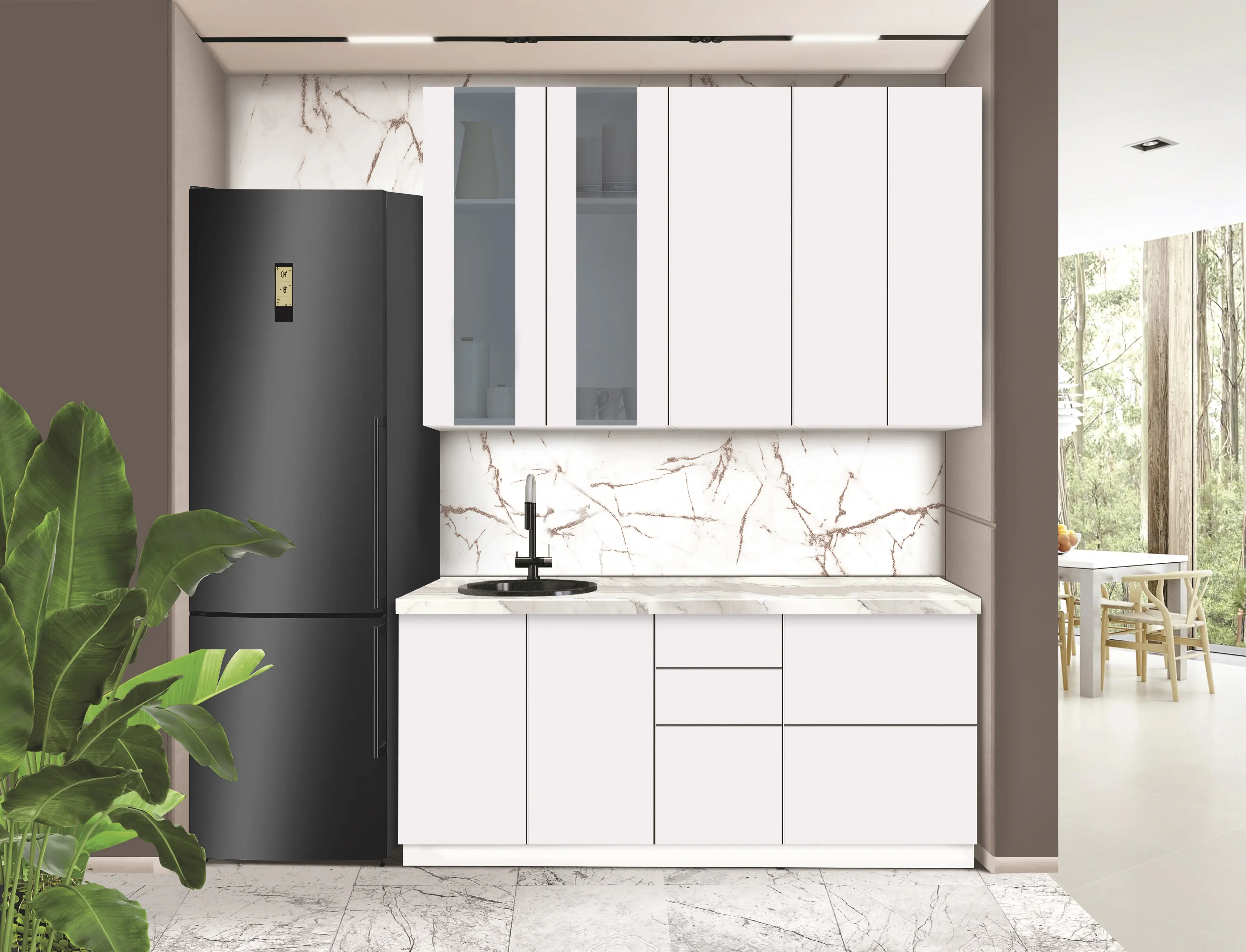 Bucatarie modulara Modern Dolce Vita Vitrina 3 H110 1.8m - 10