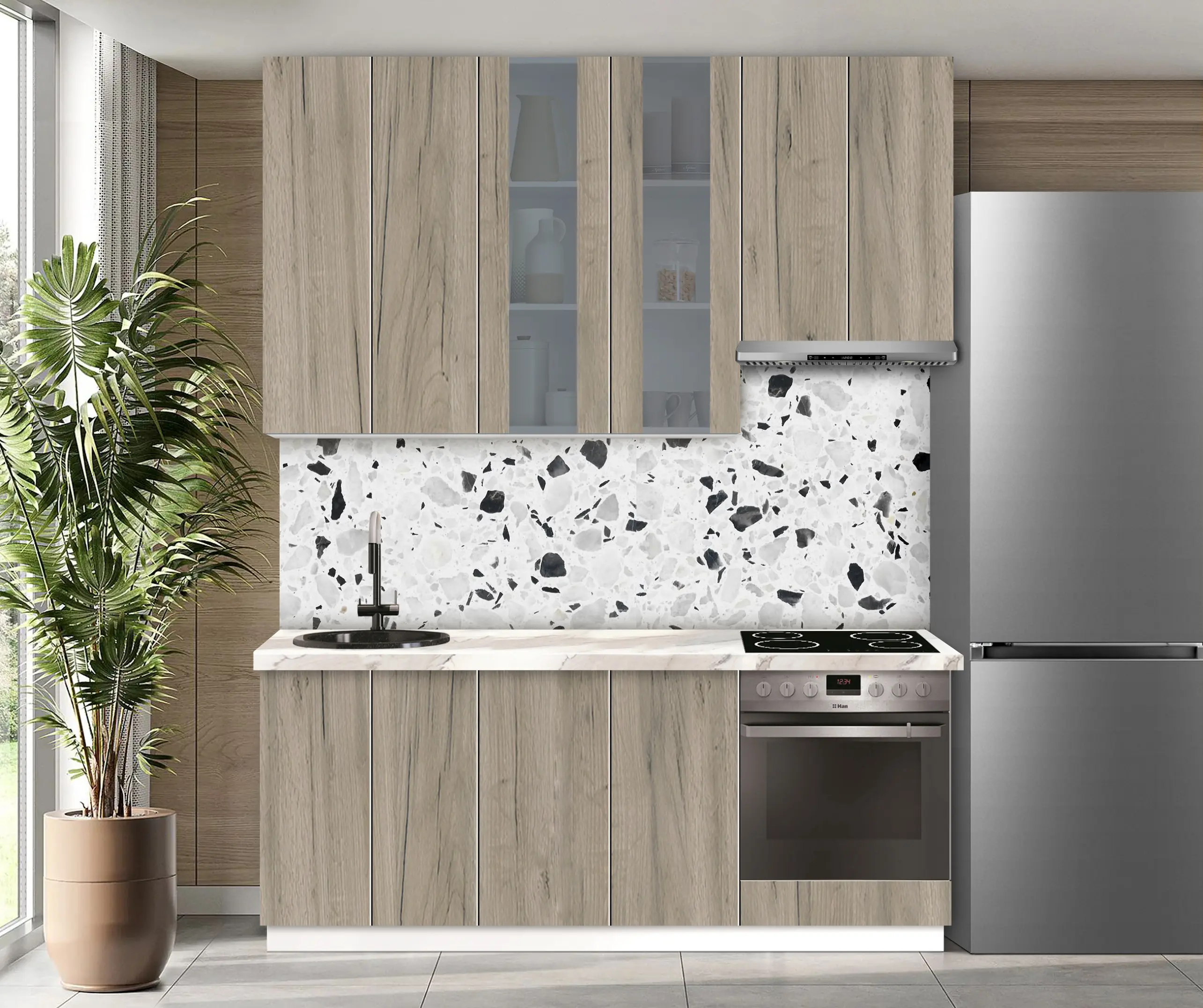 Bucatarie modulara Modern Dolce Vita Vitrina 3 H110 2.0m - 6