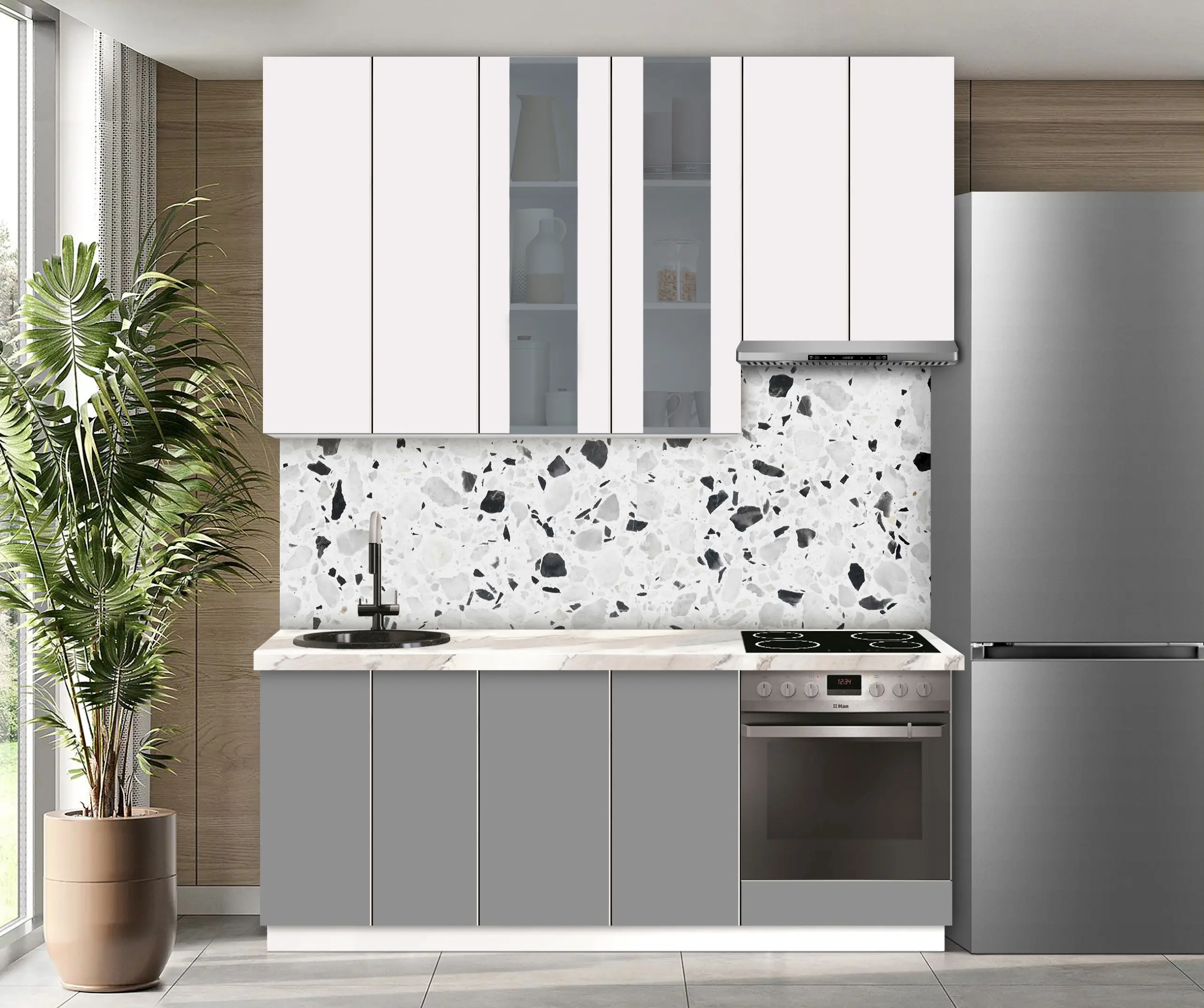 Bucatarie modulara Modern Dolce Vita Vitrina 3 H110 2.0m - 7