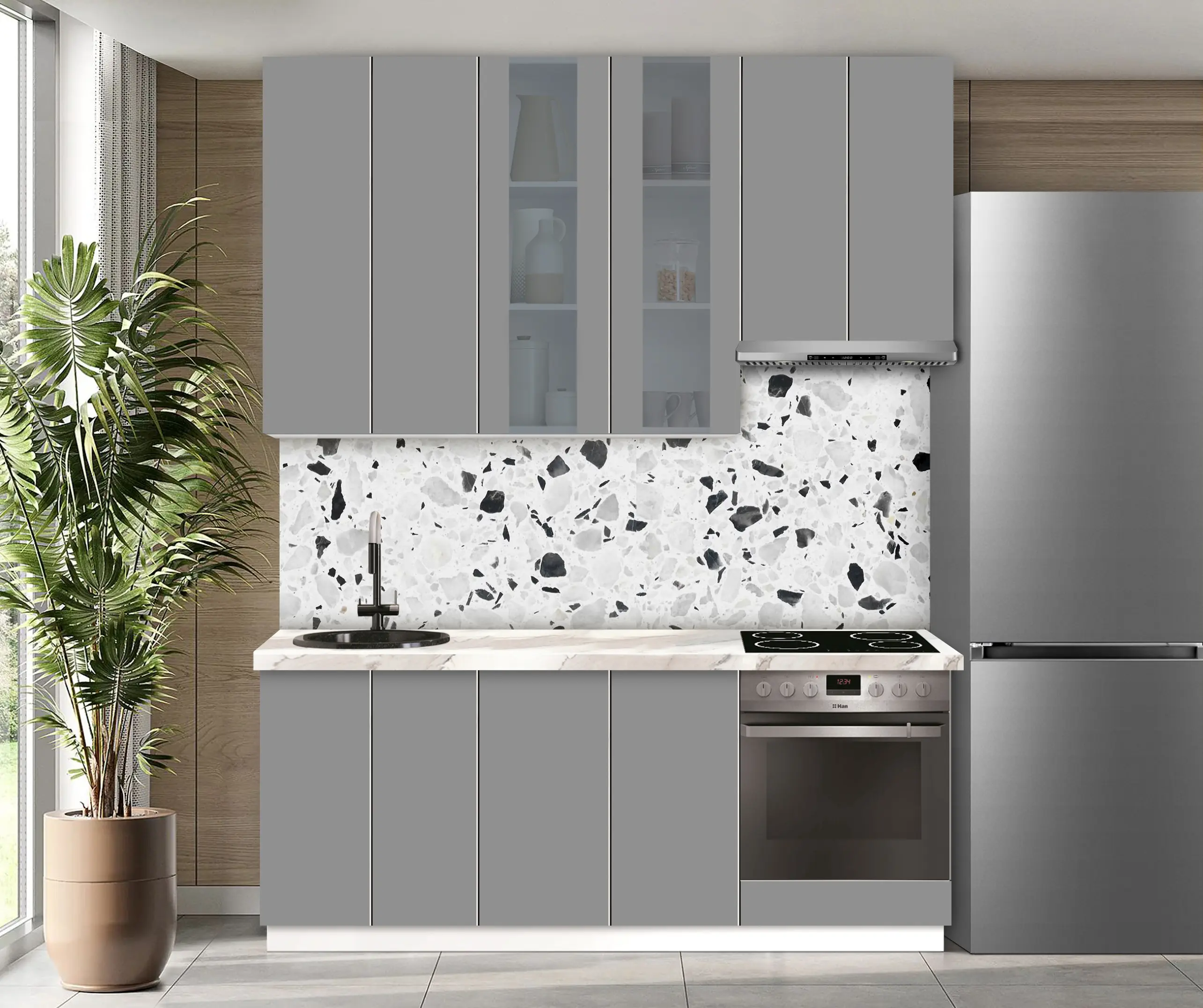 Bucatarie modulara Modern Dolce Vita Vitrina 3 H110 2.0m - 10