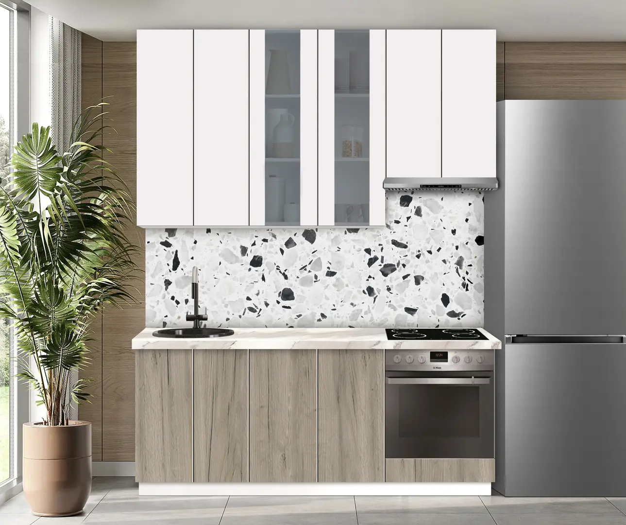 Bucatarie modulara Modern Dolce Vita Vitrina 3 H110 2.0m